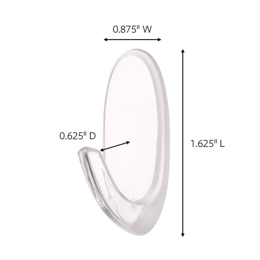 3 Packs 3M Command 2 Medium Clear Hooks & 4 Adhesive Strips Per Pack Max 2 lb