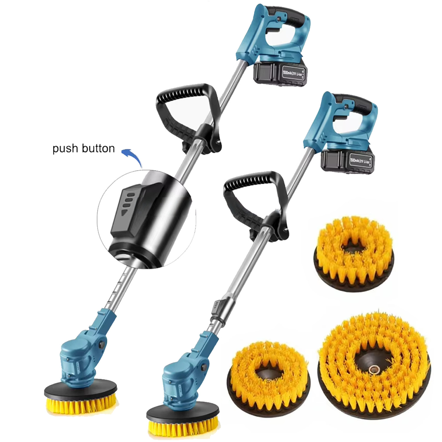 Electric Spin Scrubber, Cordless Cleaning Scrubber for Home, 3 Replaceable Heads