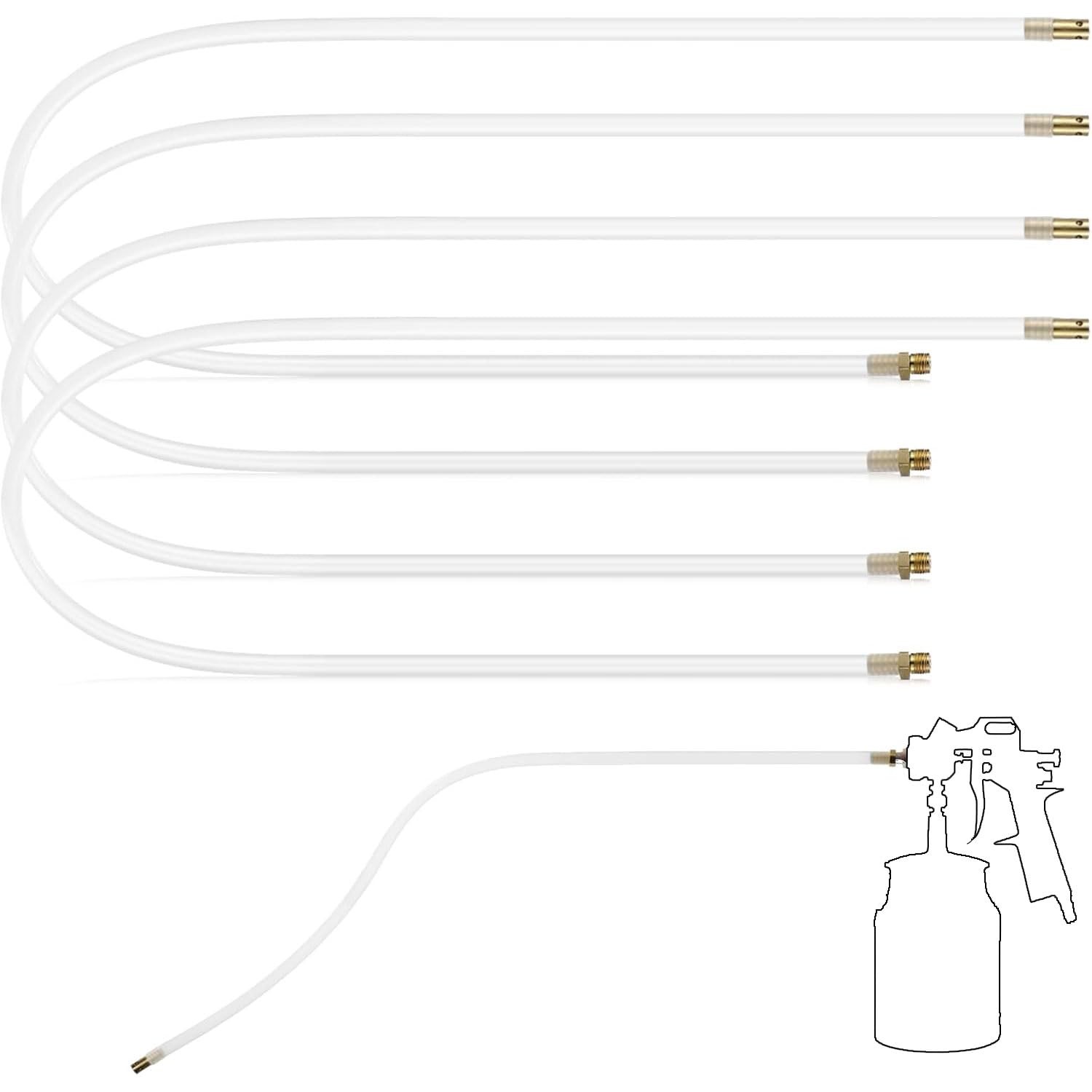 Kittmip 4 Pcs 20.87” Spray Can Nozzle Extension Hose 8 20.87 inches, White