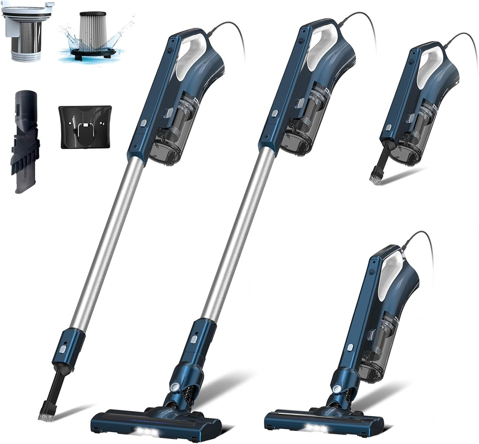 Corded Vacuum Cleaner Powerful Suction HEPA Filtration 16.5 Foot Power Cord for