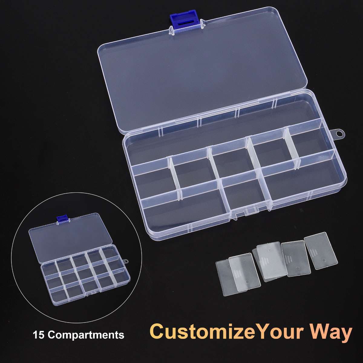 6Pcs Set Small Plastic Storage Container Boxes Box DIY Coin Screw Jewelry Travel