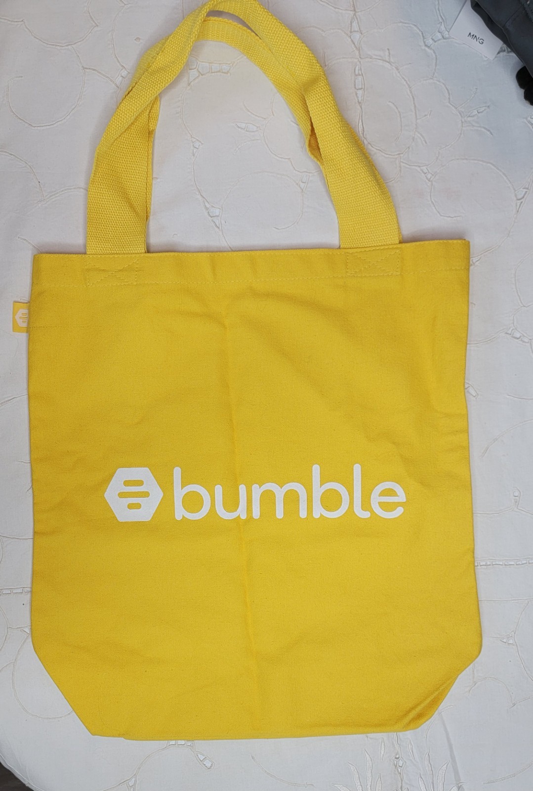 Bumble Branded Tote Bag Yellow 16″ x 15″ New