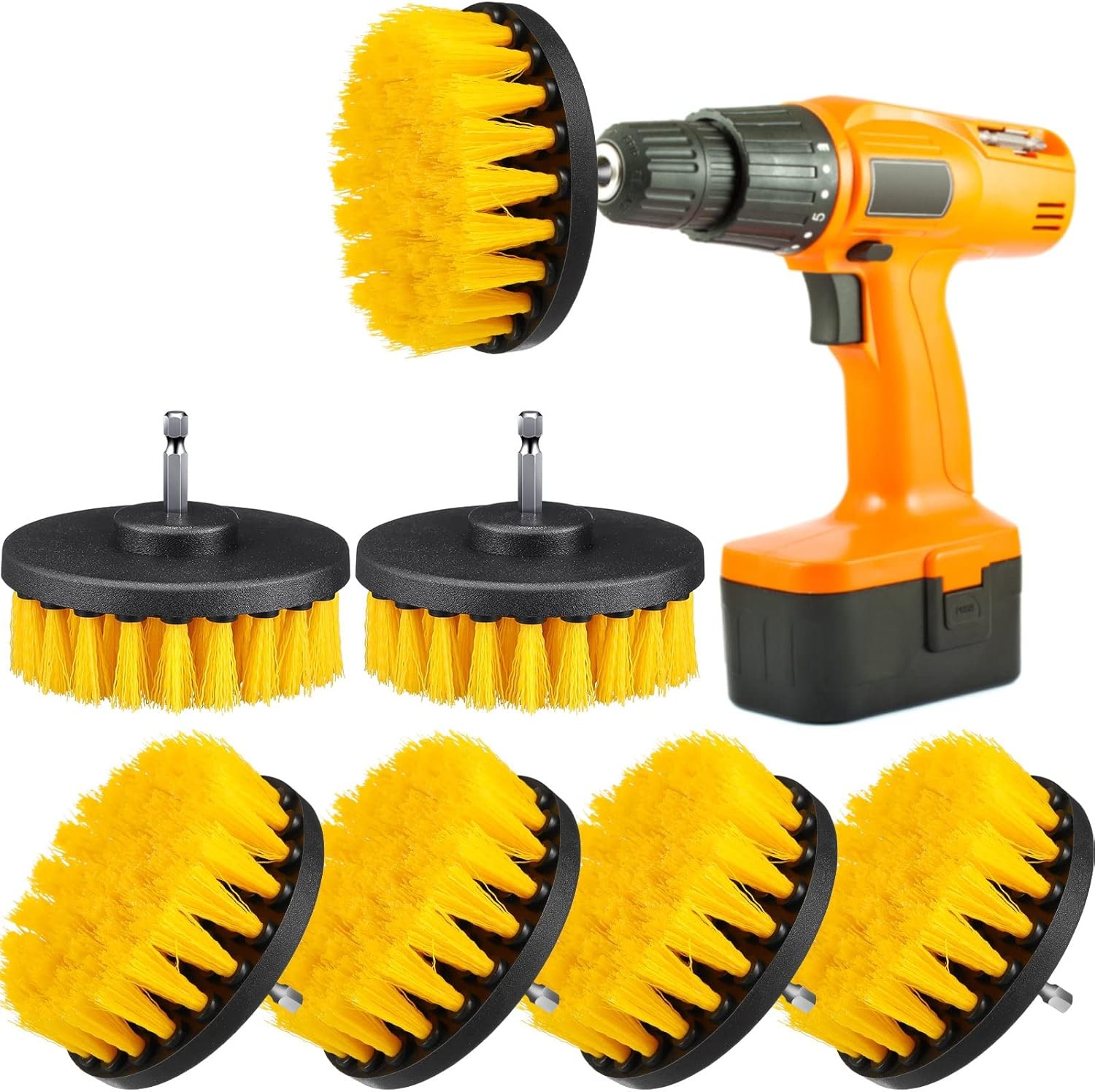6 Pcs Drill Brush Attachment Power Scrubber Cleaning Kit Multi Purpose Set