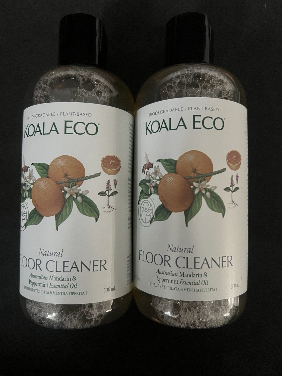 KOALA ECO Natural Floor Cleaner Mandarin & Peppermint Essential Oil 16 Oz 2 Pack