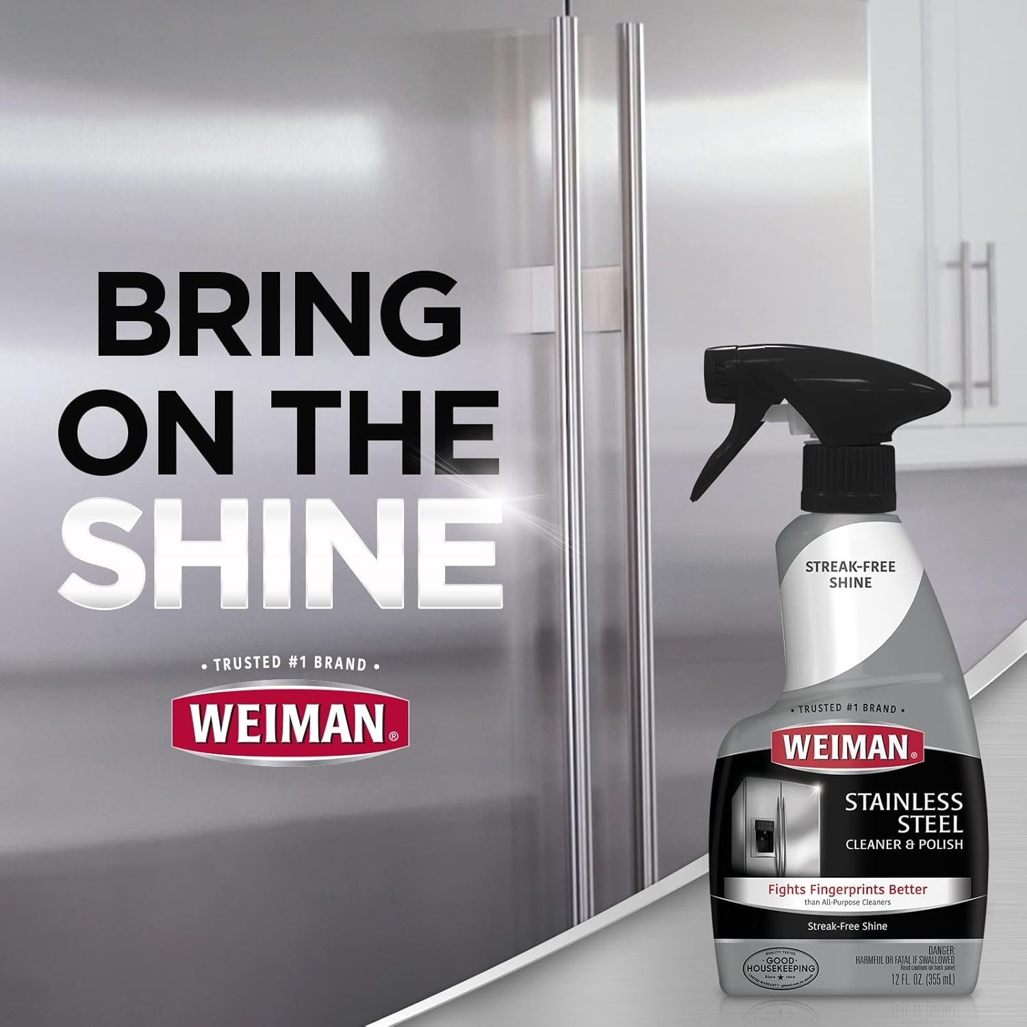 Weiman Stainless Steel Cleaner Kit – Removes Fingerprints, Residue, Water Marks