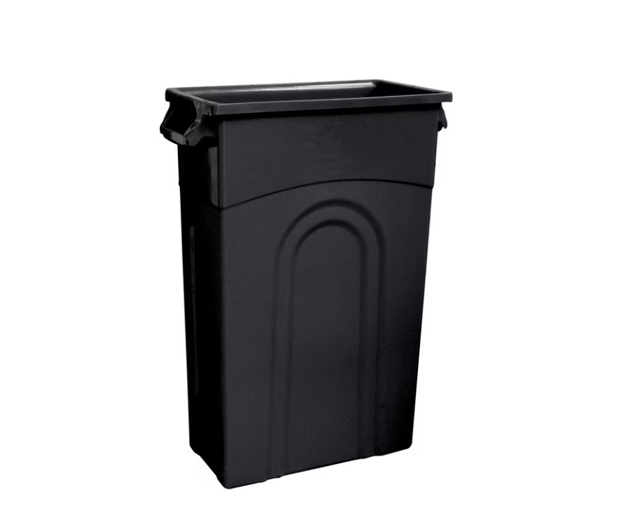 Hyper Tough 23 Gallon Heavy Duty Plastic Highboy Garbage Container, Black,1 Each