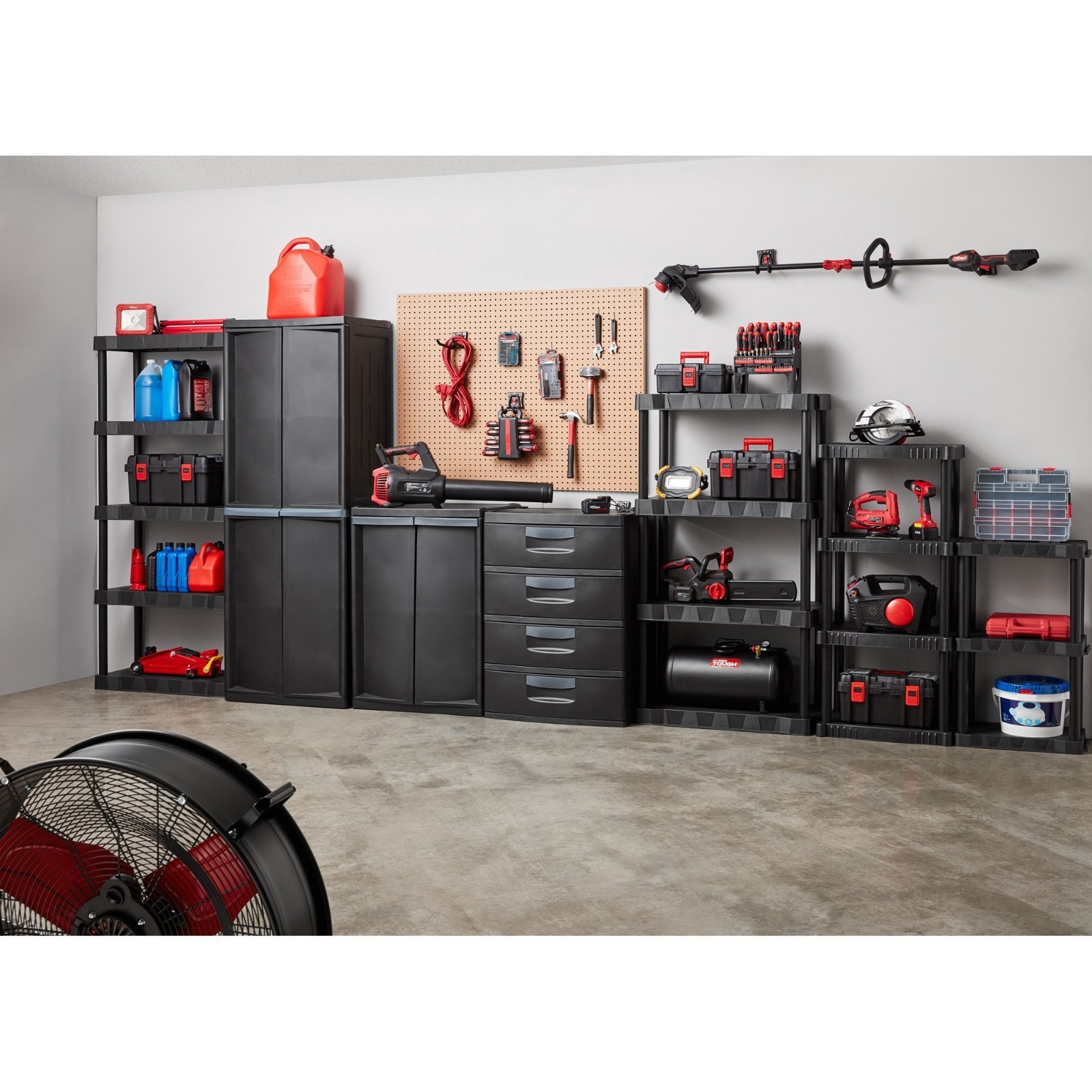 Hyper Tough 4 Shelf Plastic Shelving Unit 13.88″ (D) x 30″ (W) x 56.2″ (H),Black