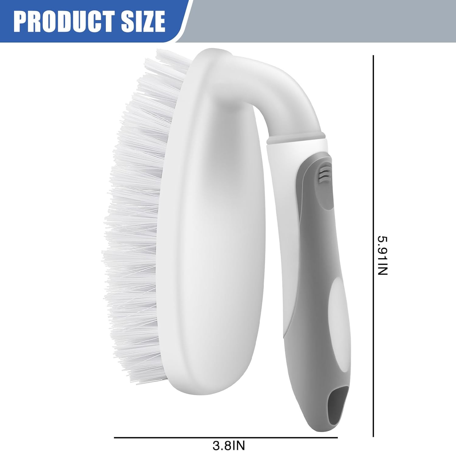Heavy Duty Scrub Brush with Stiff Bristles 2 Pack Gray | Scrub Brushes for Clean