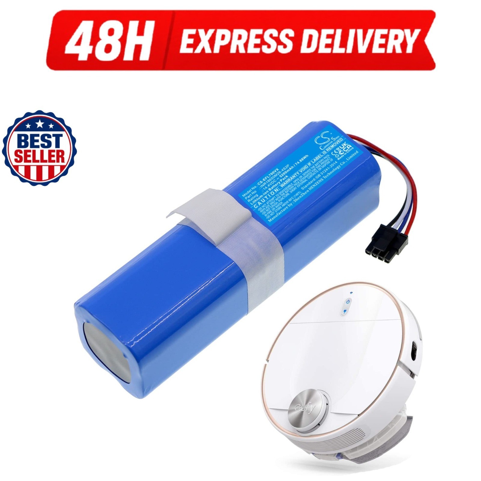 Cameron Sino 5200mAh Replacement Battery for Eufy Robovac L70 Hybrid