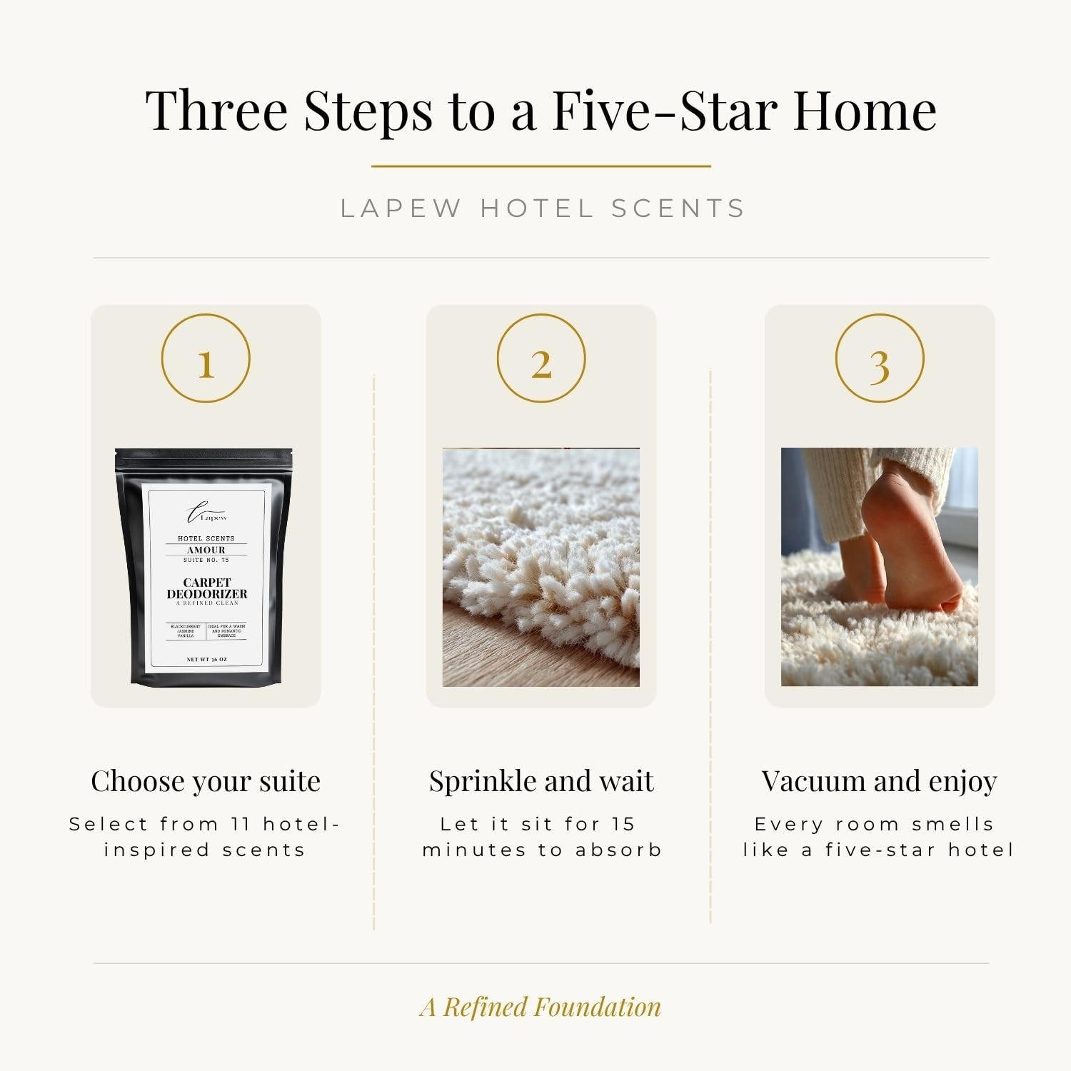 Lapew Hotel Scents Luxury Carpet Deodorizer Powder | Amour Suite 75 | Inspire…