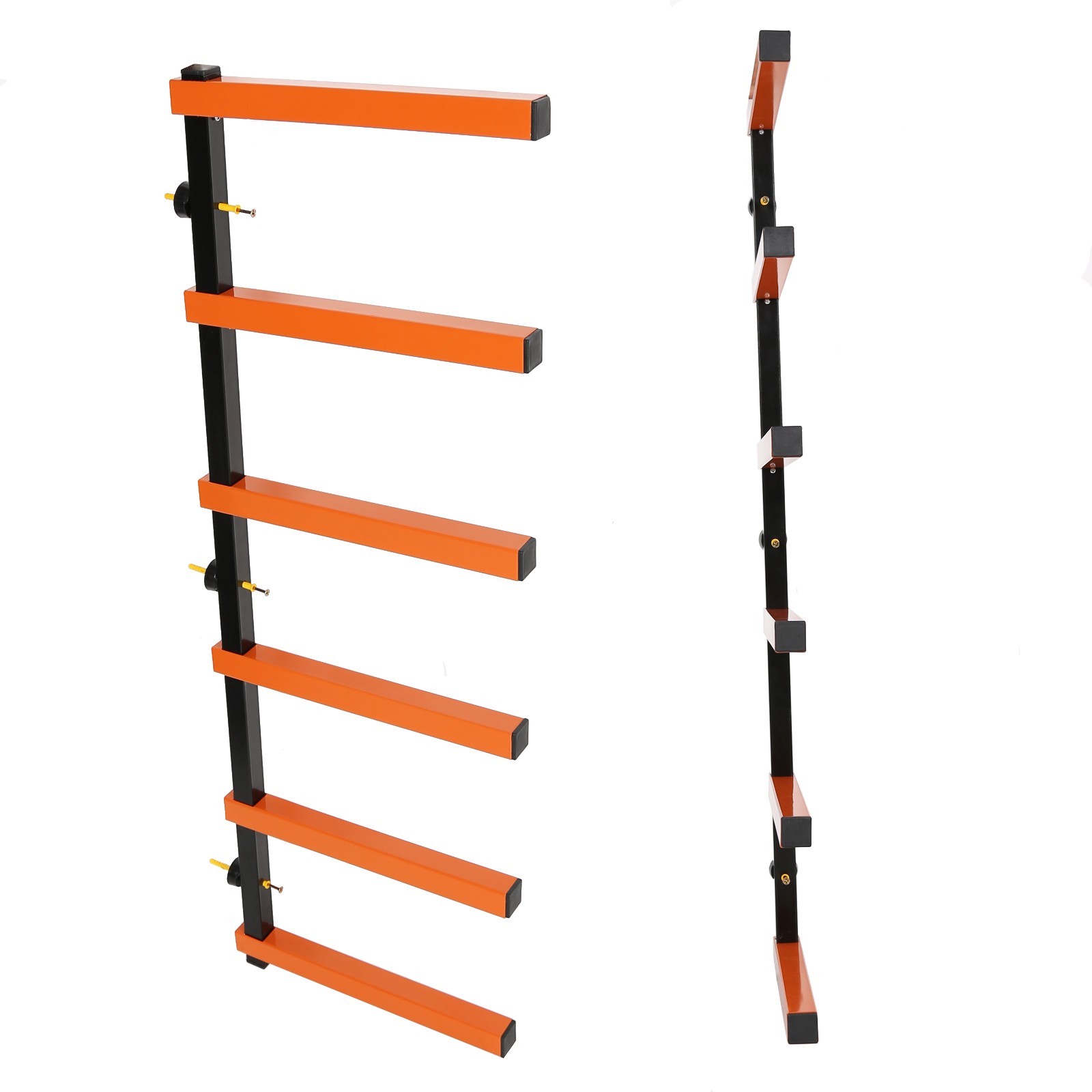 6 Shelf Lumber Storage Rack Wall-Mounted Steel Wood Pipes Rack 660LB New
