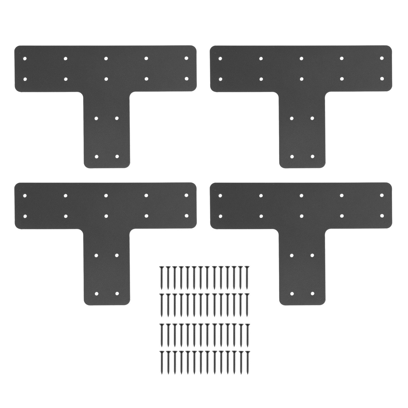 12*8″ 4PCS T Post Frame Pergola Bracket Flat Mending Plate Fit 4×4″,6″x6″ Lumber