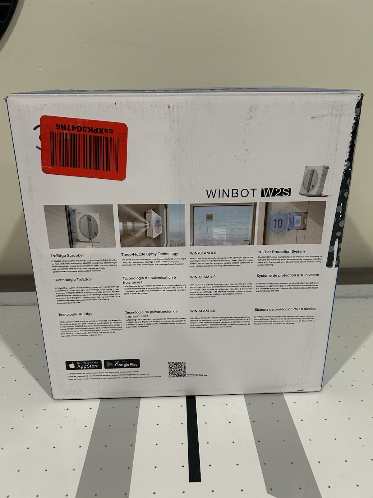 ECOVACS WINBOT W2S Window Cleaning Robot App Control TruEdge Scrubber Fast Ship