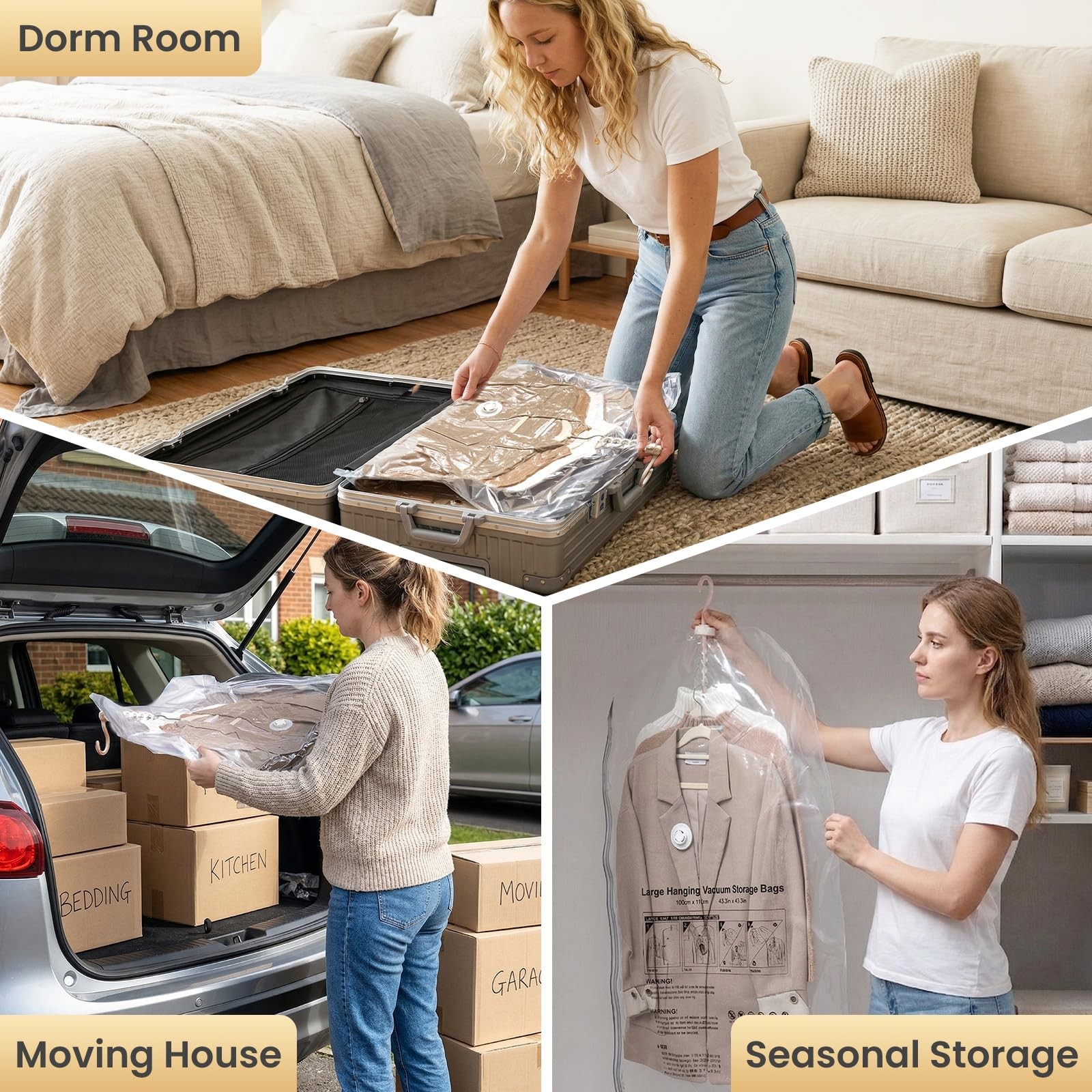 TAILI Hanging Vacuum Storage Bags with Electric Air Pump, Vacuum Seal Bags fo…
