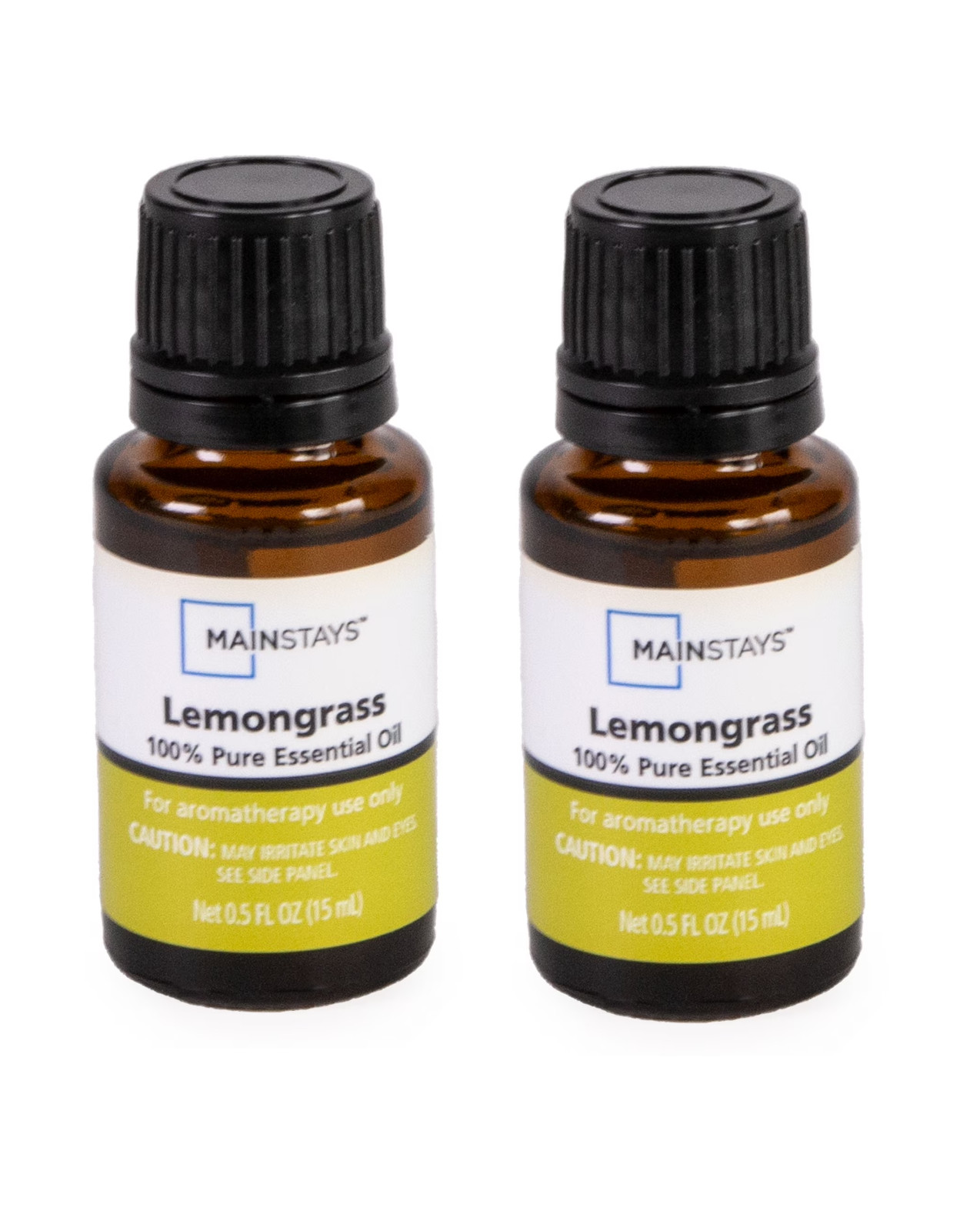 2 Mainstays Lemongrass 100% Pure Essential Oil Aromatherapy Use Only Each 0.5 oz