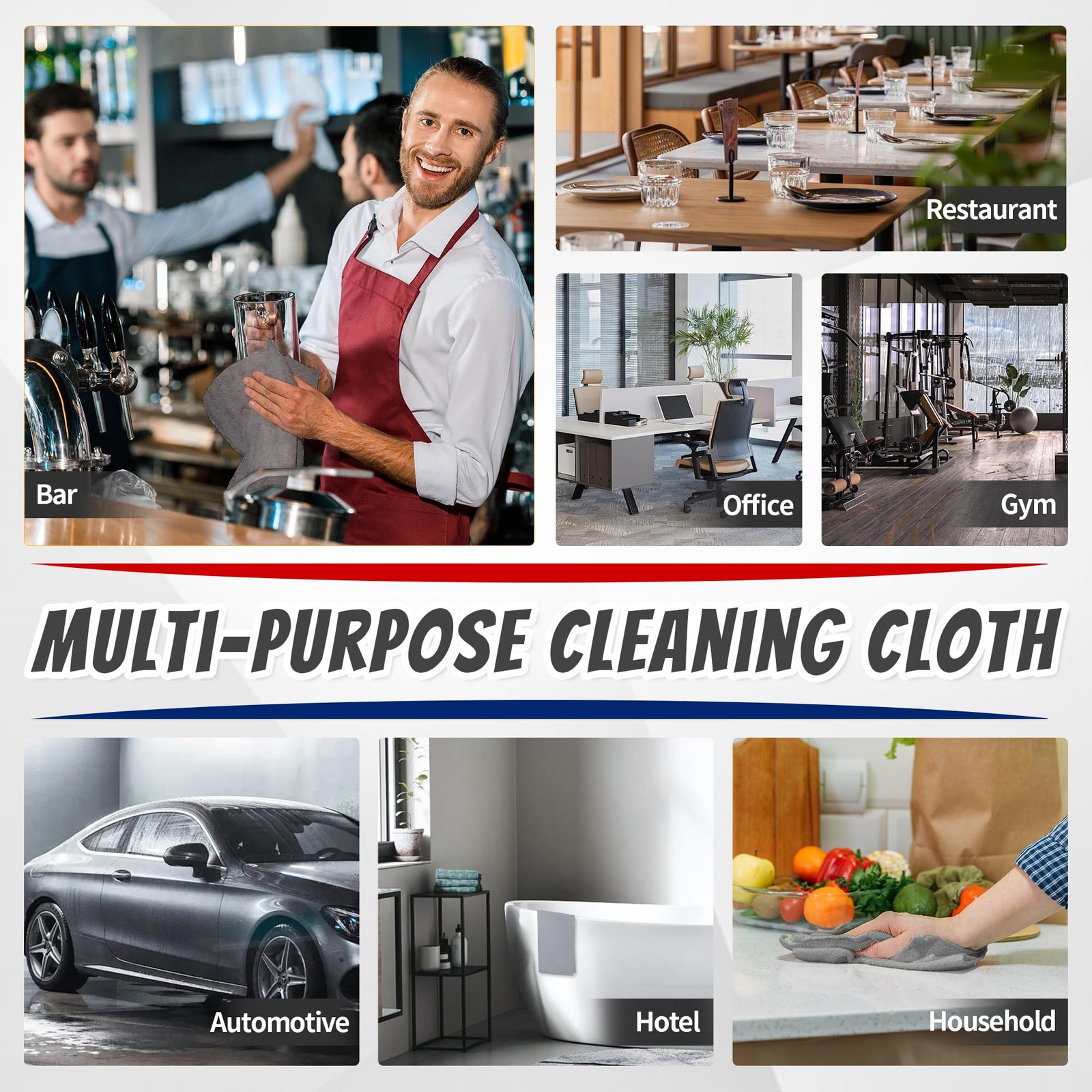 Microfiber Cleaning Towels Bulk 50 Pack Grey Absorbent Car Rags Garage Dust Clot