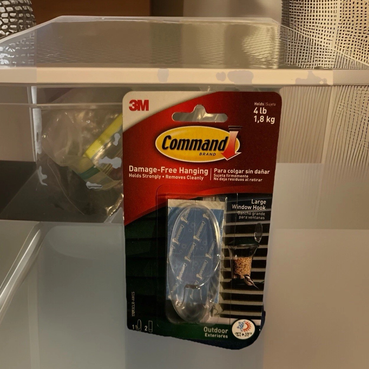 Command 4 lb. Large Clear Outdoor Window Hook