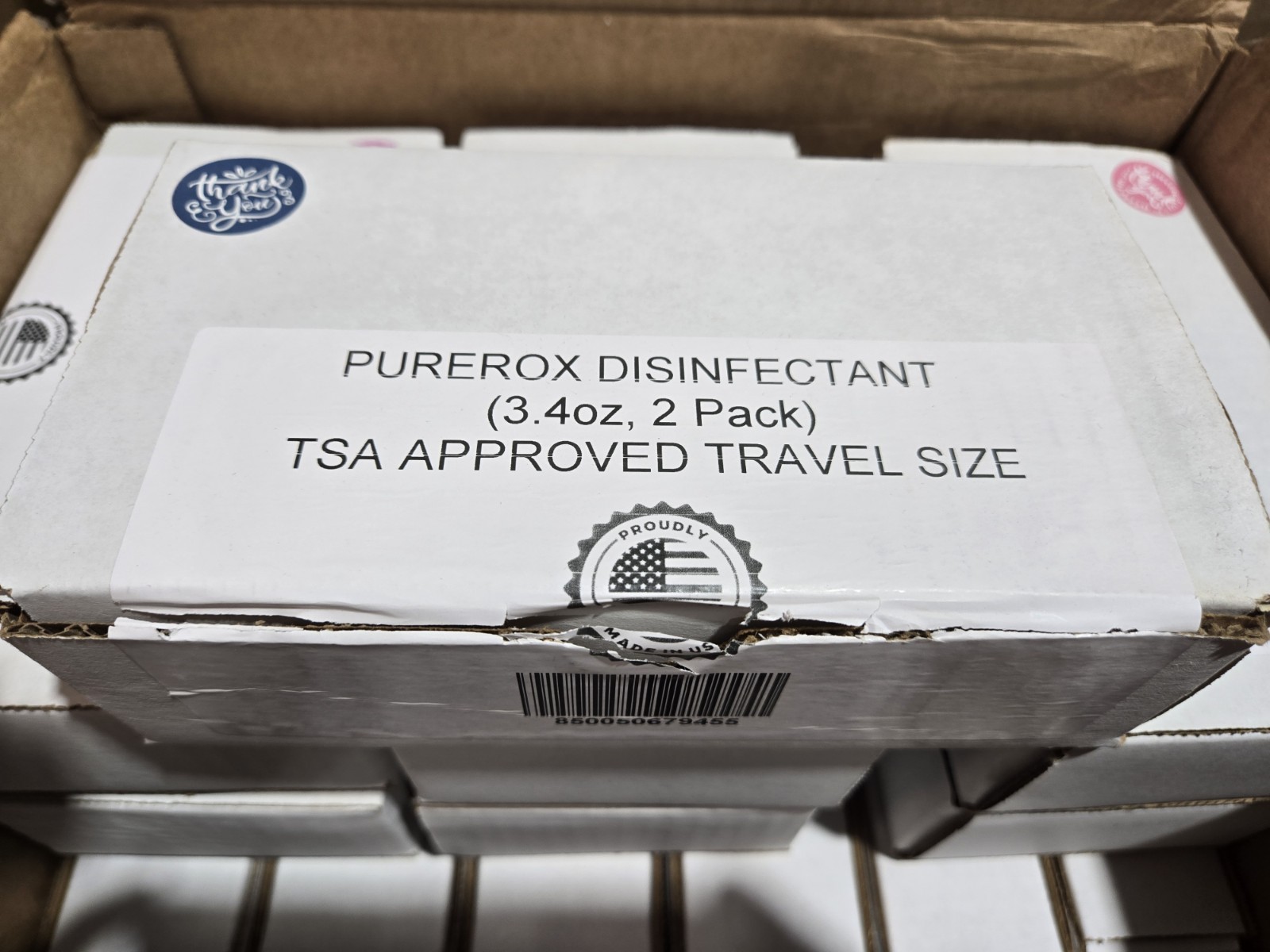 Purerox Disinfectant Spray- TSA Approved Travel Size- 3.4floz Bottles- PACK OF 2
