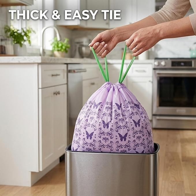 Fresh Scent Tall Kitchen Trash Bags with Drawstring, 100-Count