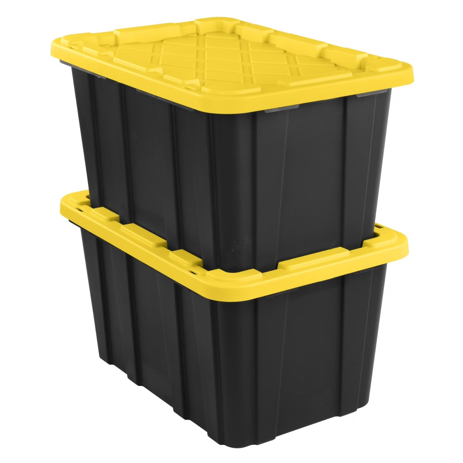 Sterilite 27 Gallon Large Storage Bin Black Yellow 6 Pack