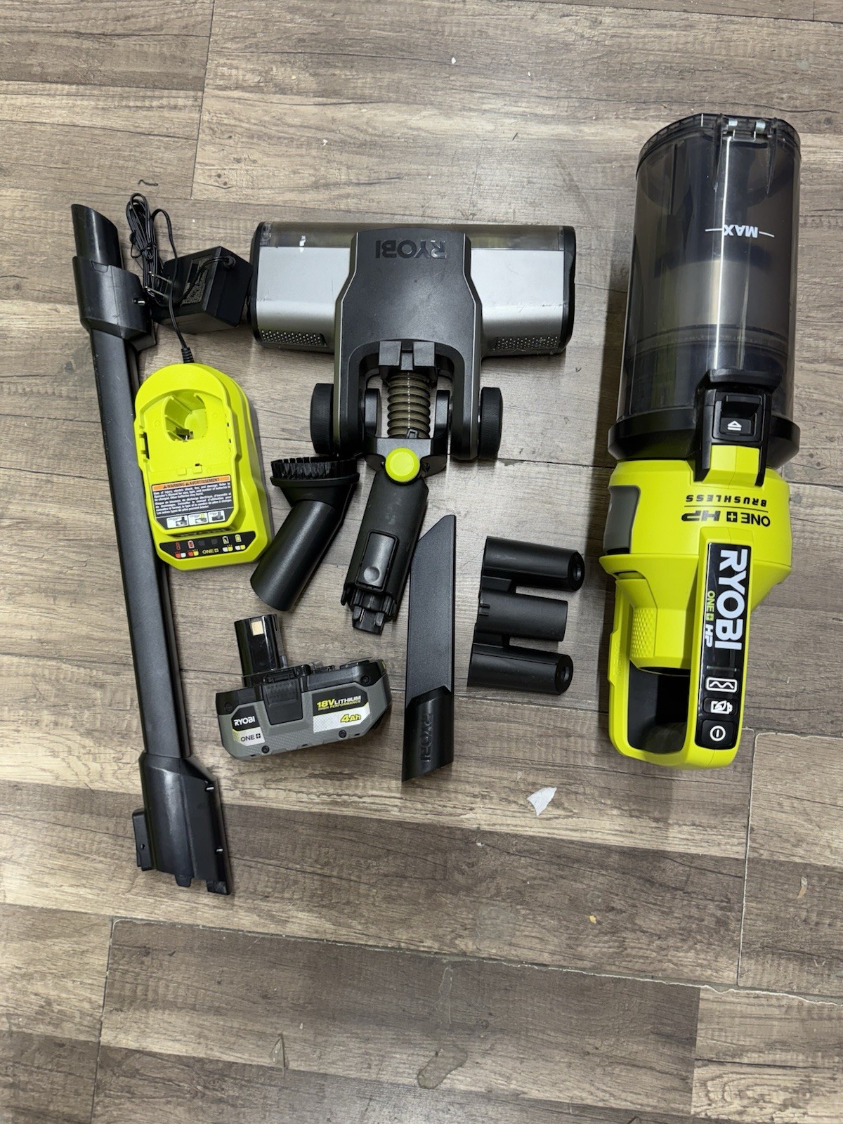 RYOBI ONE+ HP 18V Cordless Pet Stick Vacuum Kit w/ 4.0Ah Battery & Charger