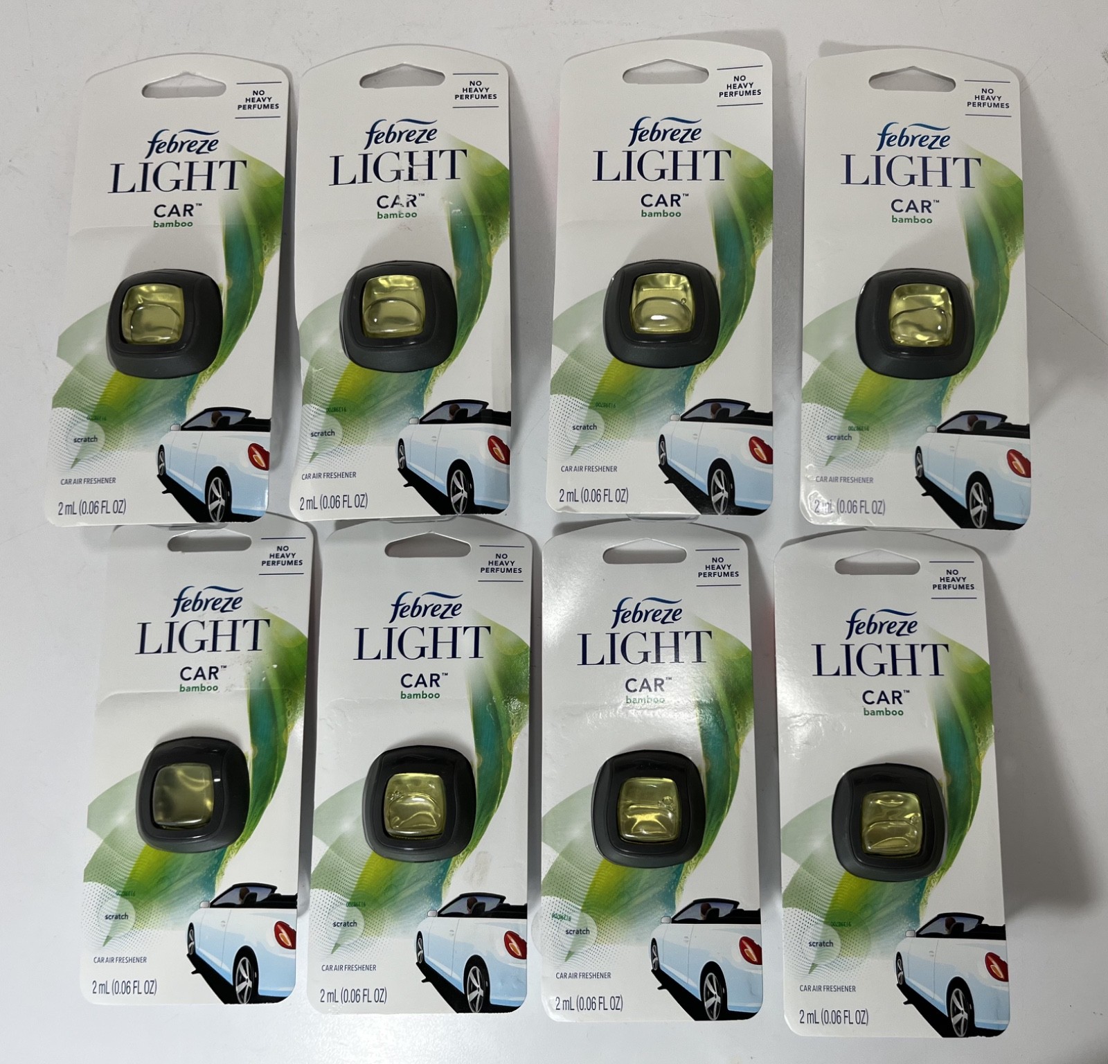 8X FEBREZE Light Car BAMBOO Car Air Freshener Vent Clip – NEW