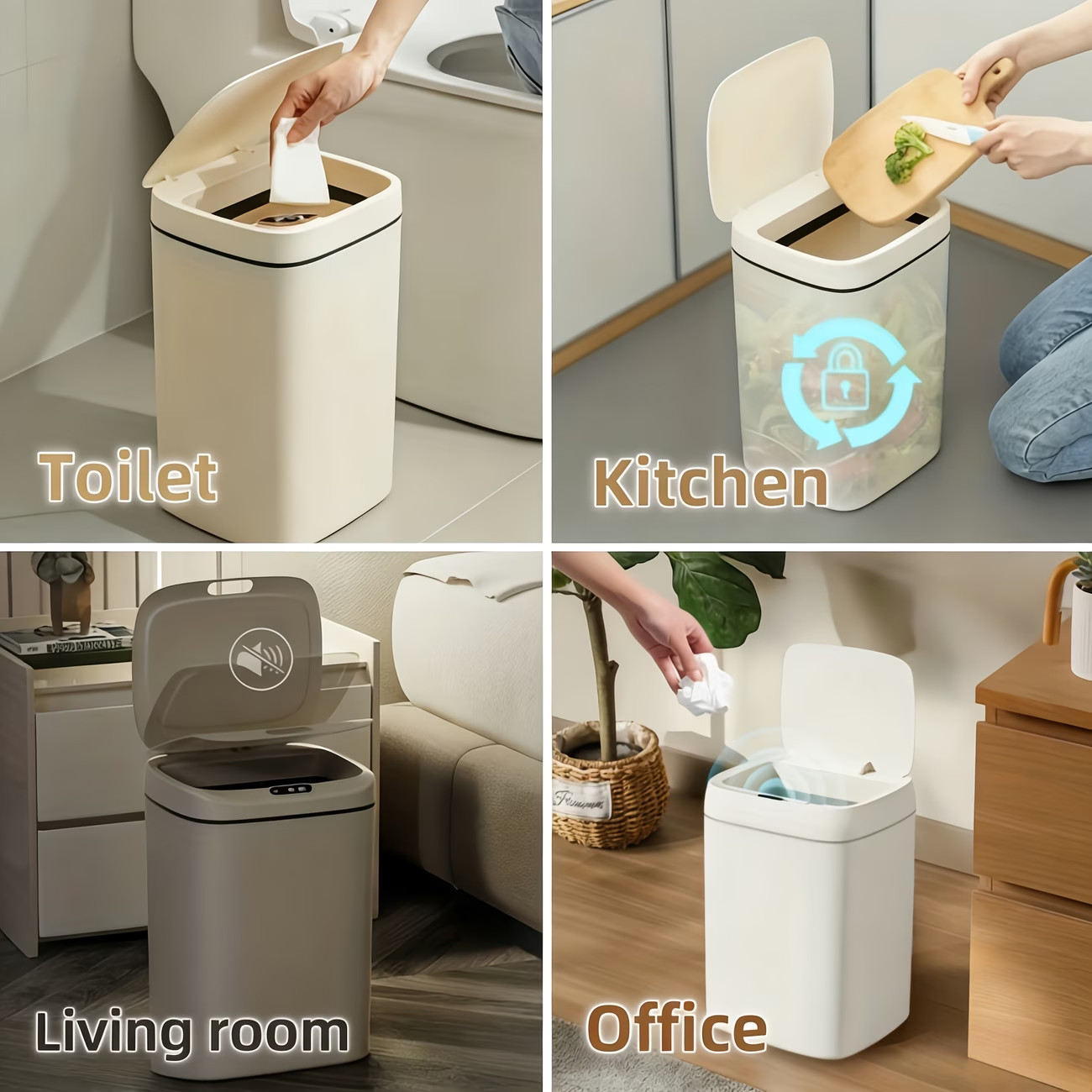 3.17Gallon Kitchen Trash Can Automatic Touch Free Garbage Can with Lid