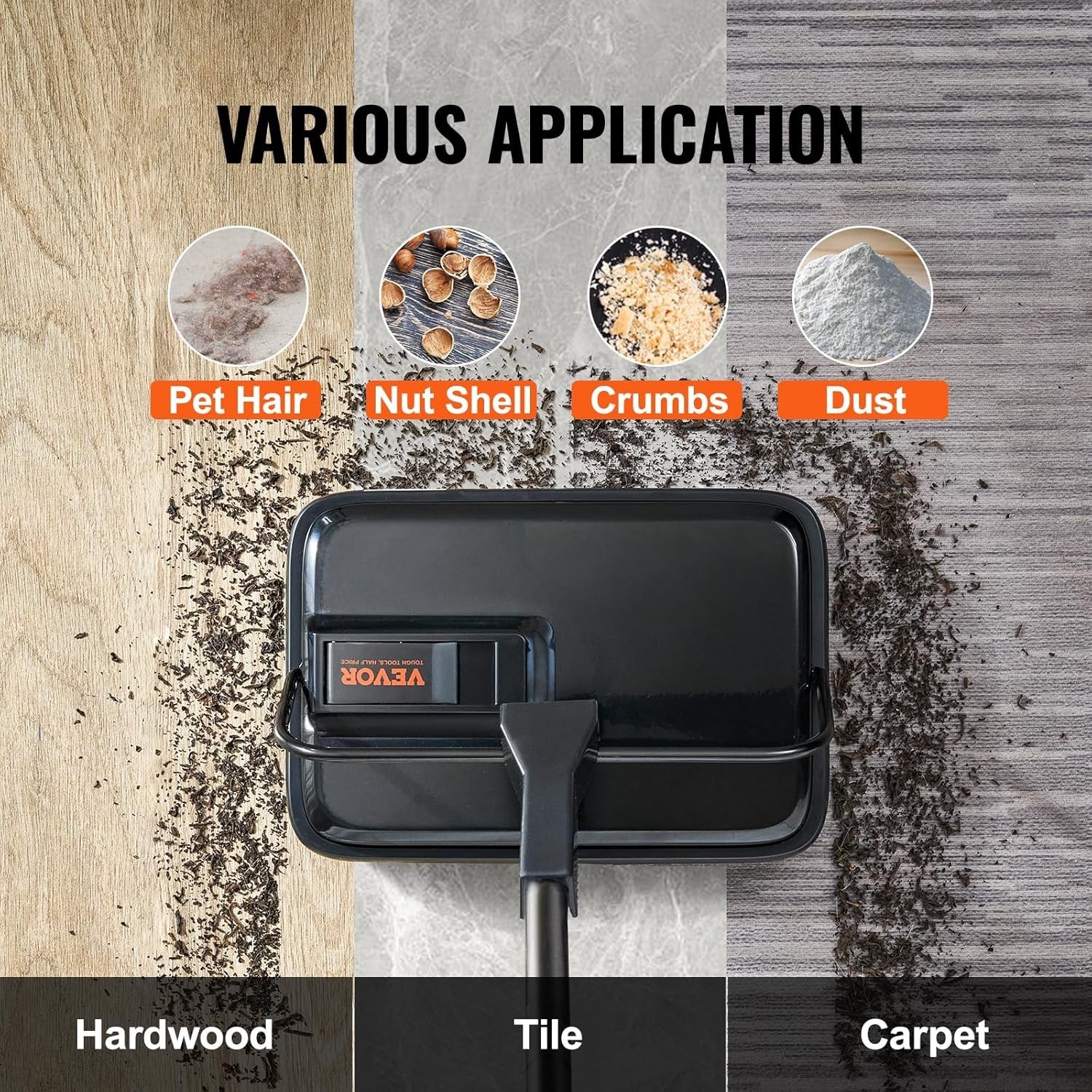 Carpet Sweeper, 7.87 in Sweeping Paths, Floor Sweeper Manual Non Electric, 30…