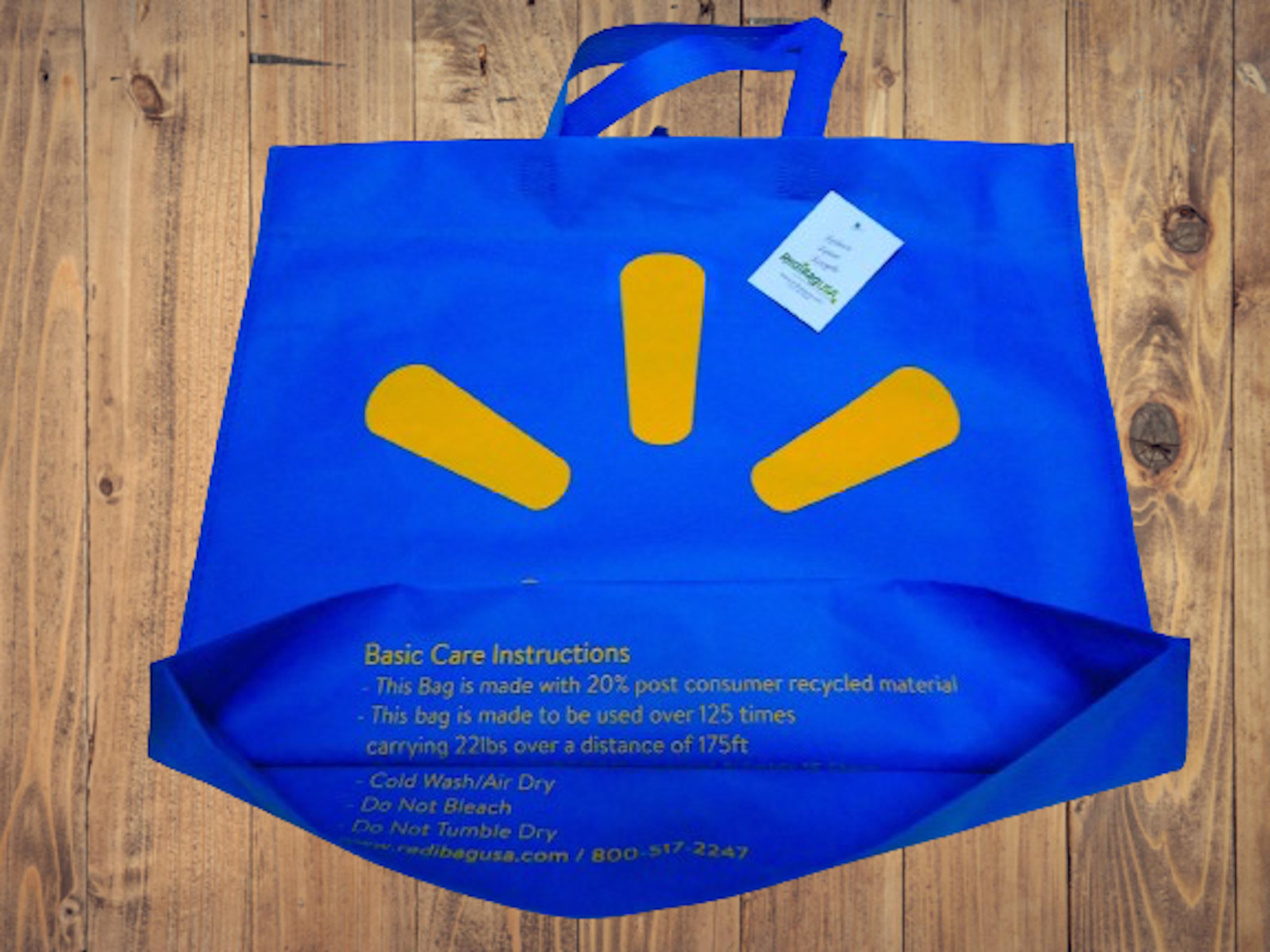 Walmart Iconic Reusable Large Heavy~Duty Handled Shopping🛍 Bag 18″x17″x7″