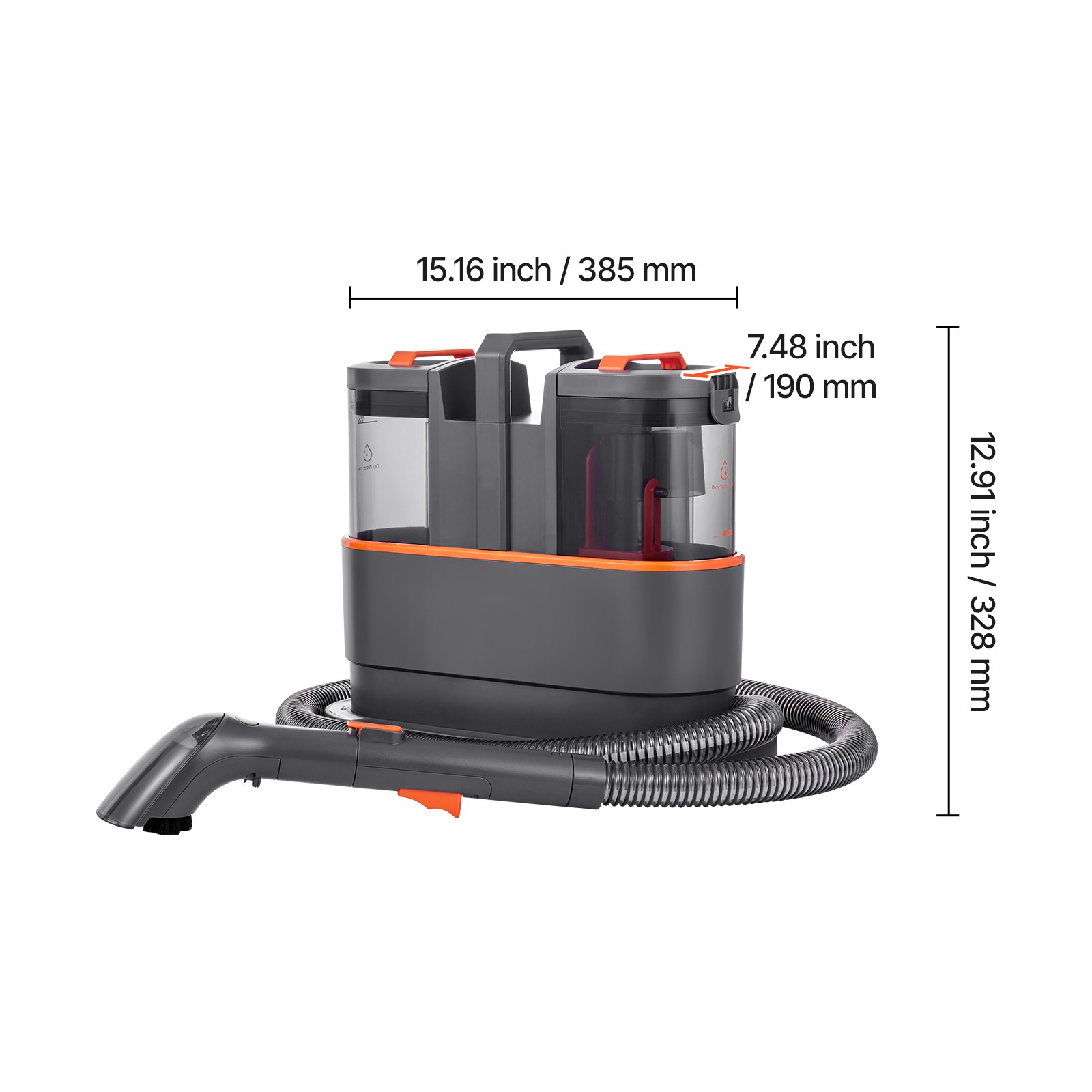 Portable Carpet Cleaner Machine Dual-Water Tank 11.5Kpa Upholstery Cleaner