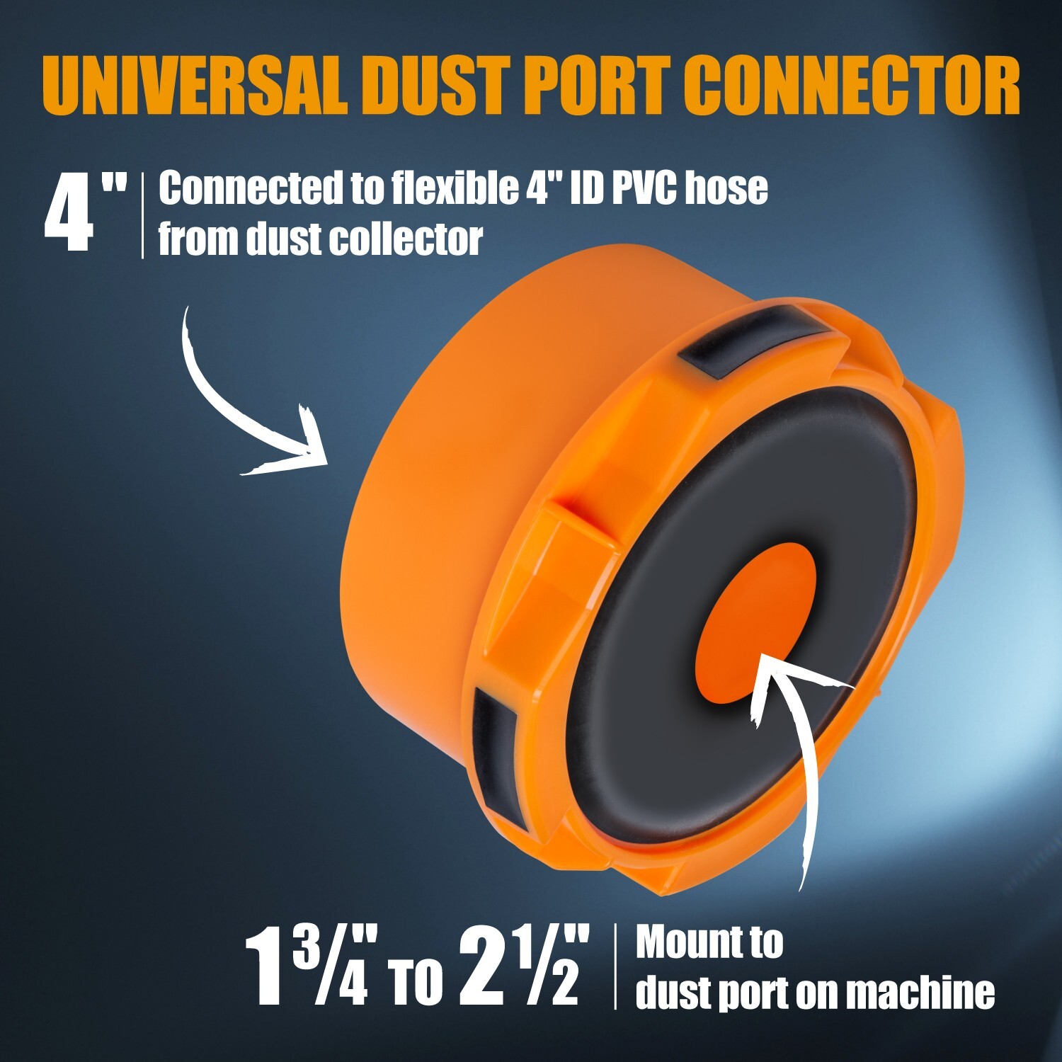 POWERTEC 70354 Dust Collector Quick Connector 4″ w/ Quick Connect Adapter
