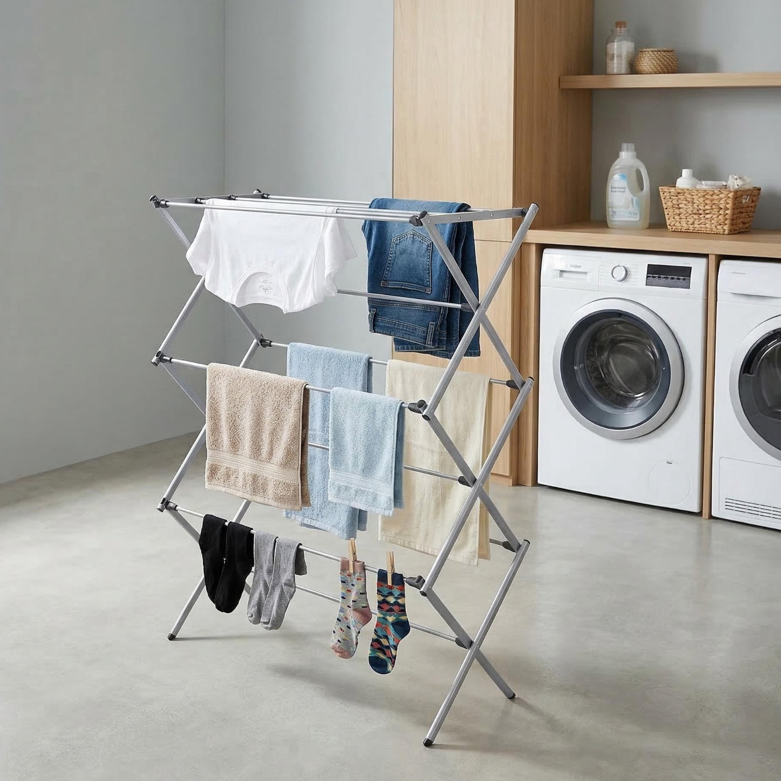 * HOT SALE* Mainstays Oversized Collapsible Steel Laundry Drying Rack