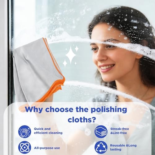 12 Pack Microfiber Glass Cleaning Cloth, 13.8” X 10.8″ Sliver-multicolor