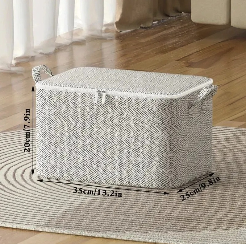 1pc Large Capacity Storage Bag Non Woven Closet Organizer Zipper – NEW