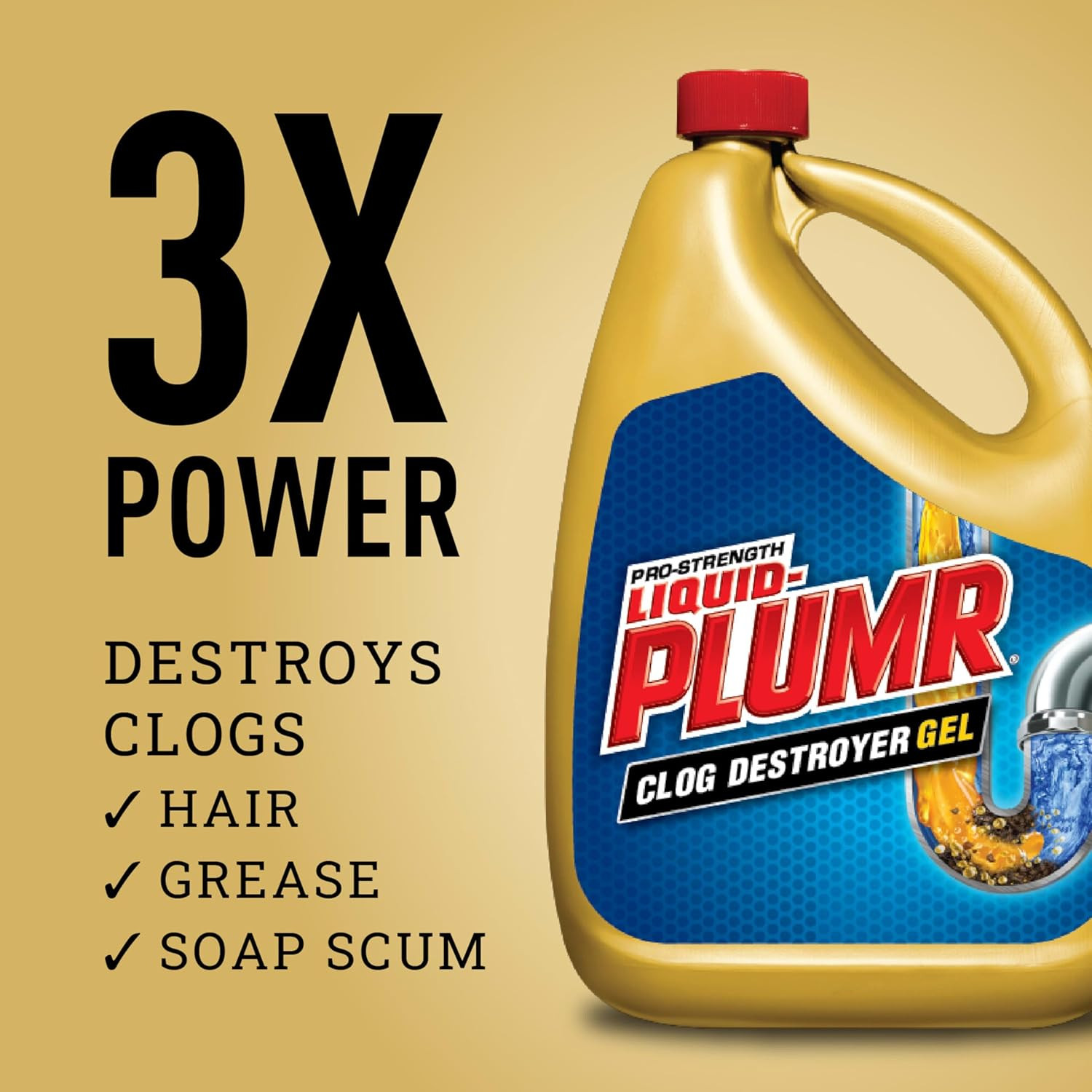 Liquid-Plumr Pro-Strength Clog Destroyer Gel with Pipeguard, Liquid Drain Cleane