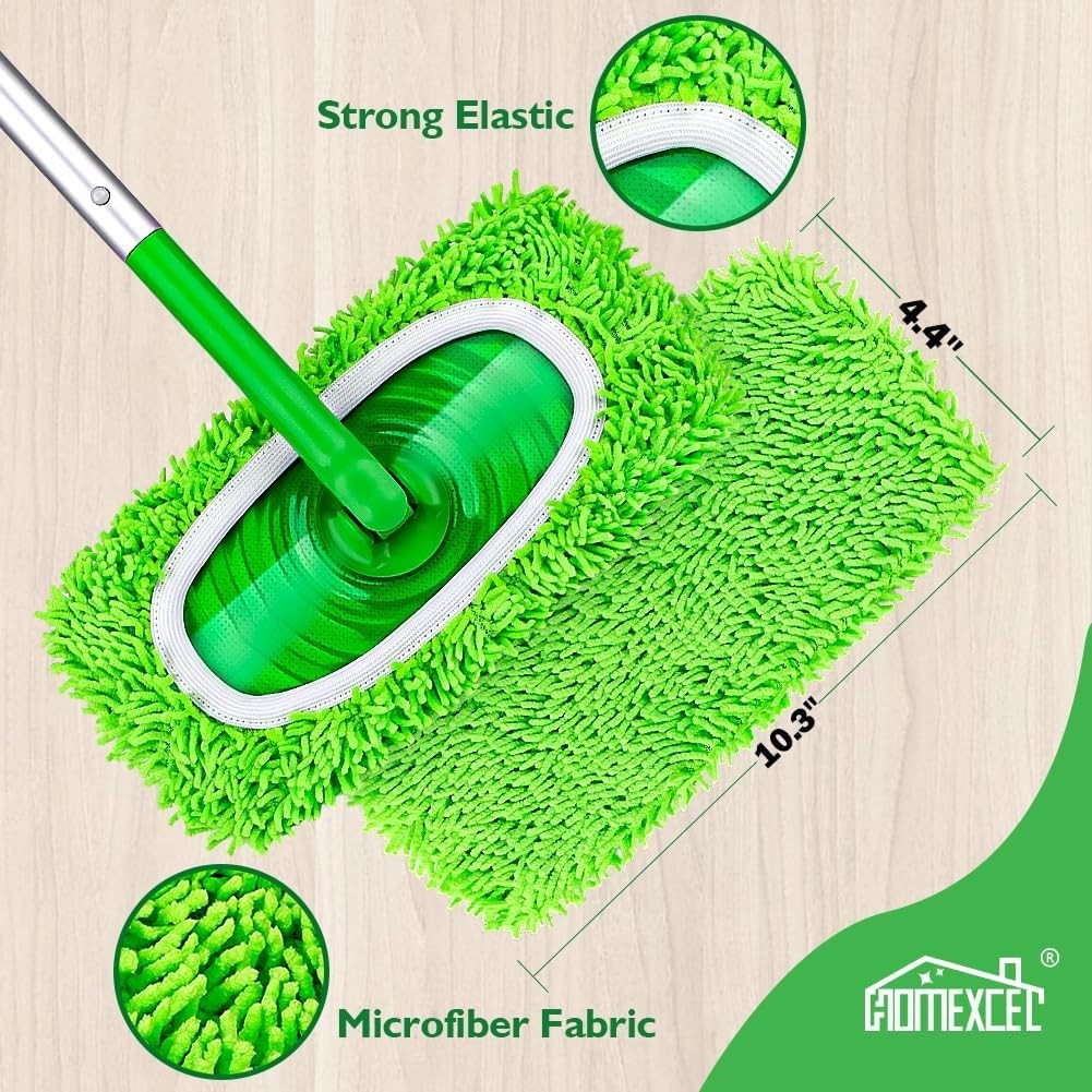 Pack of 4 Reusable Microfiber Mop Pads for All Floor Types – Eco-Friendly Clean