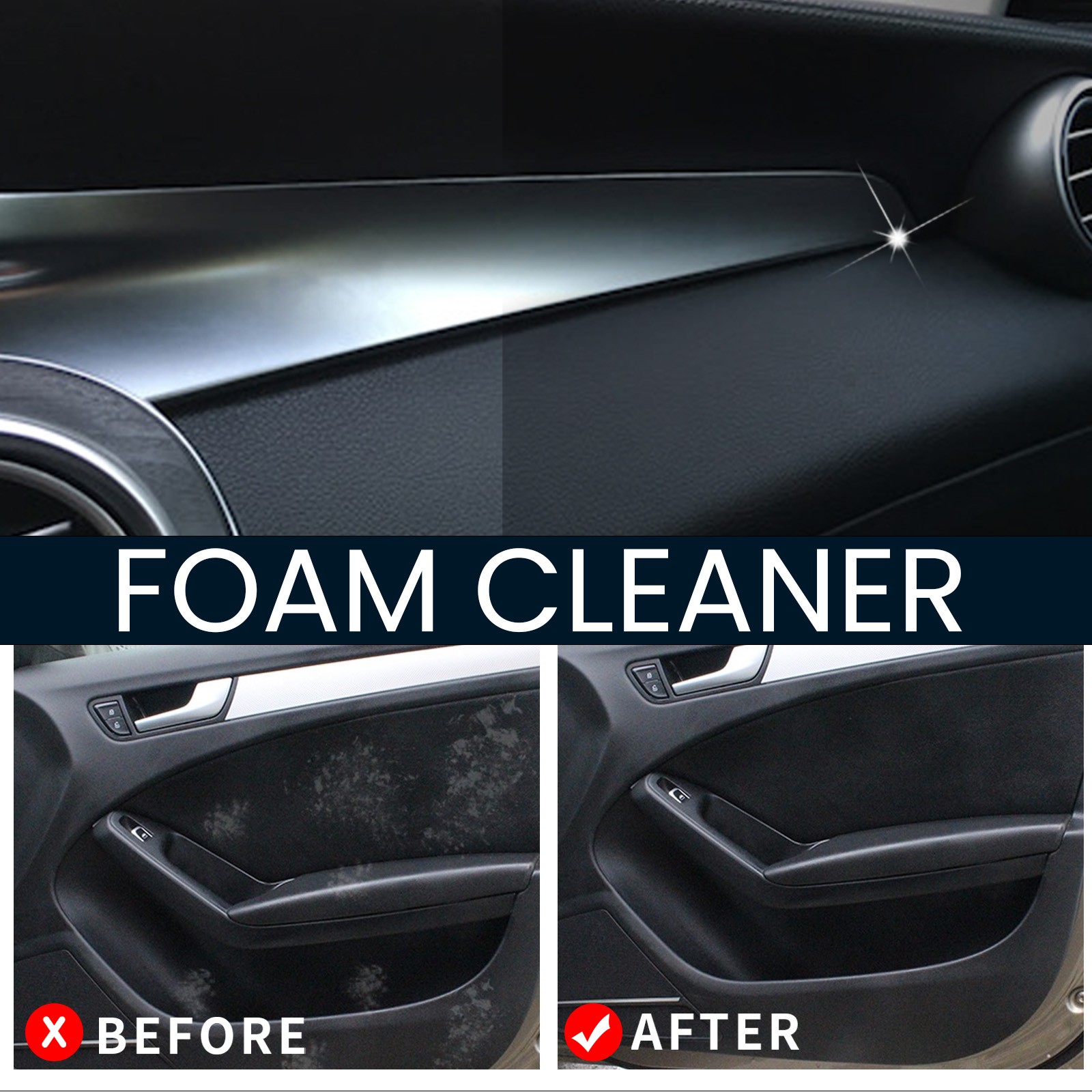 1/2/3PC Car Interior Foam Cleaner 250ml Powerful Stain Remover, for Leather