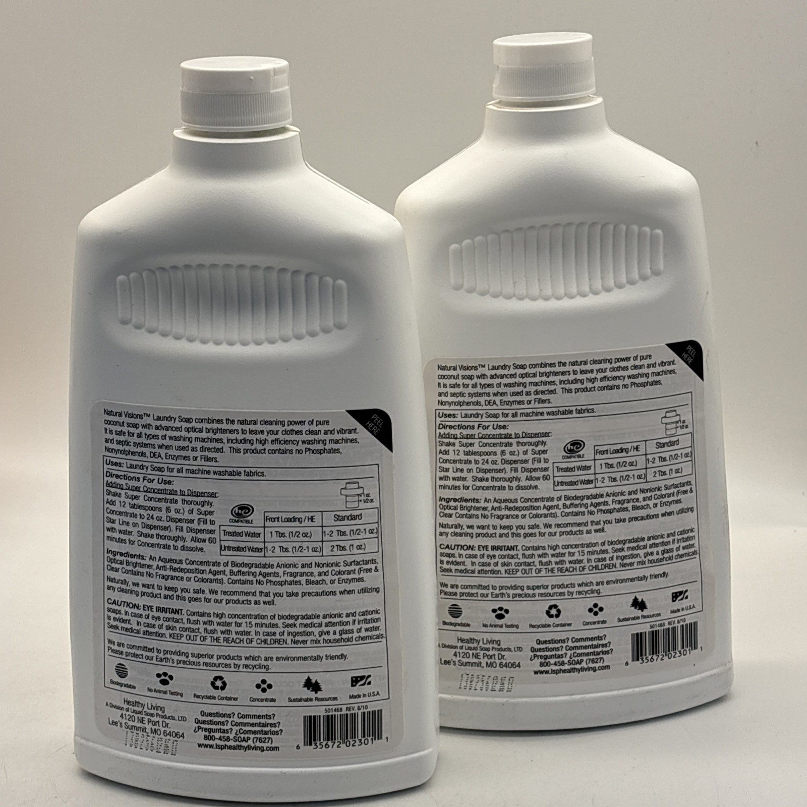 2- Natural Visions Laundry Soap Super Concentrated HE 33.8 Oz NEW SEALED