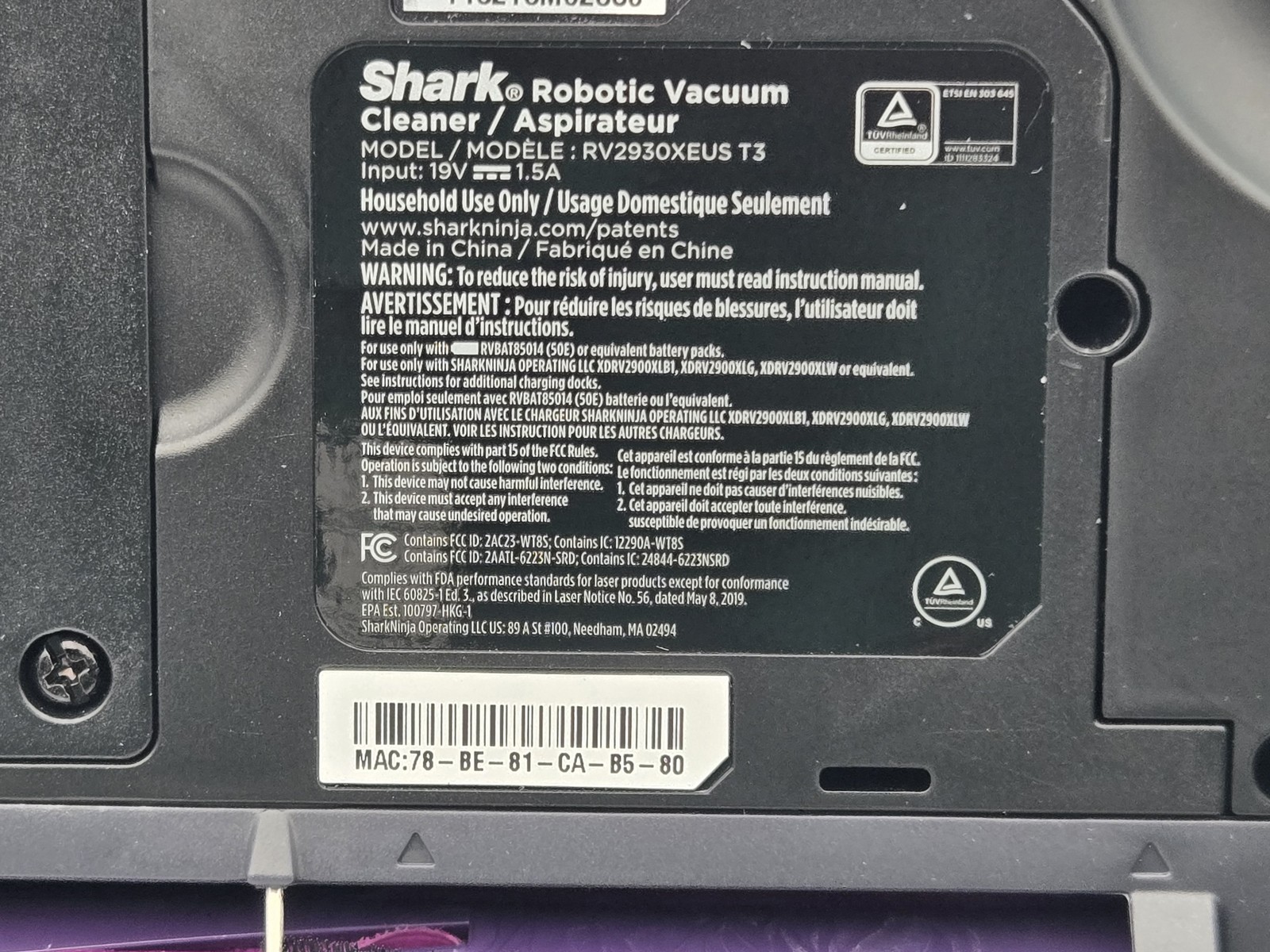 Shark RV2930XE PowerDetect ThermaCharged 2-in-1 Robot Vacuum & Heated Mop NEW