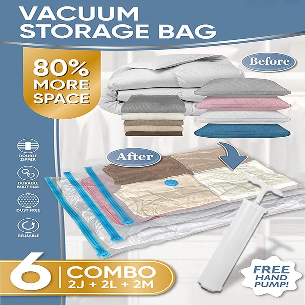 22 Pack Vacuum Storage Bags, Space Saver Bags for Comforters Blankets Clothes Ho
