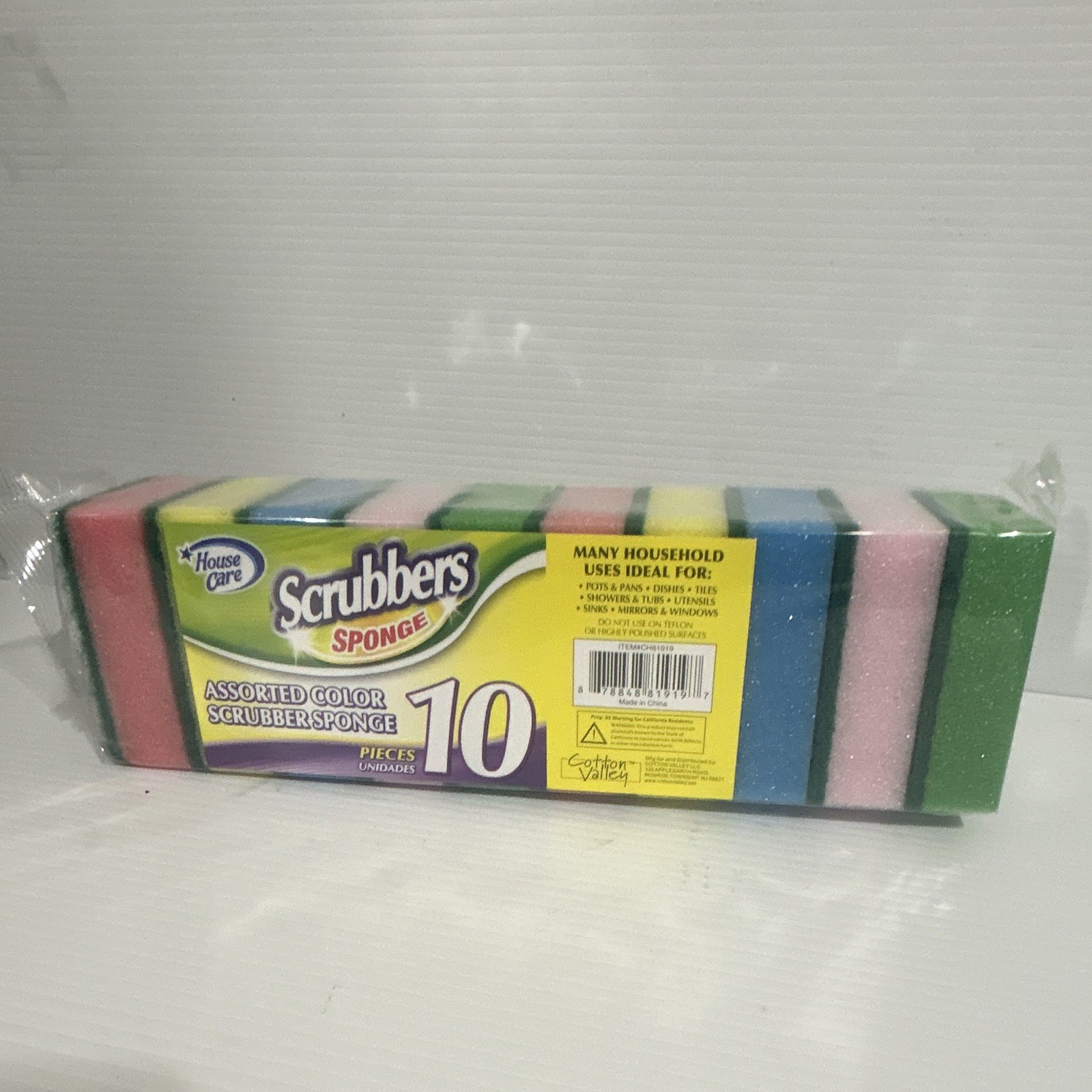 Cotton Valley Scrubbing Sponge/Scourer Multicolor Scrubber 10 Pack