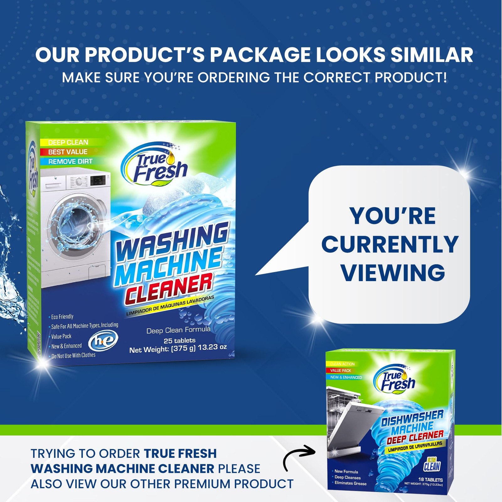 Washing Machine Cleaner Tablets – 25-Pack Deep Cleaning for Front Loader, Top…