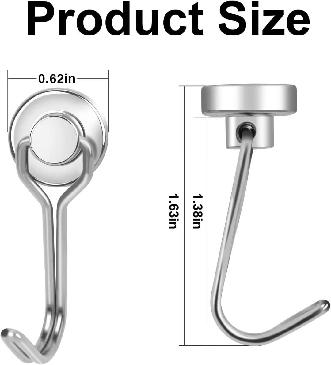 6Pack 30 lb Swivel Magnetic Hooks