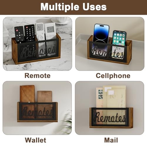Remote Control Holder Wall Mount, TV Remote Holder for 8.03″x2.48″x3.9″ Brown
