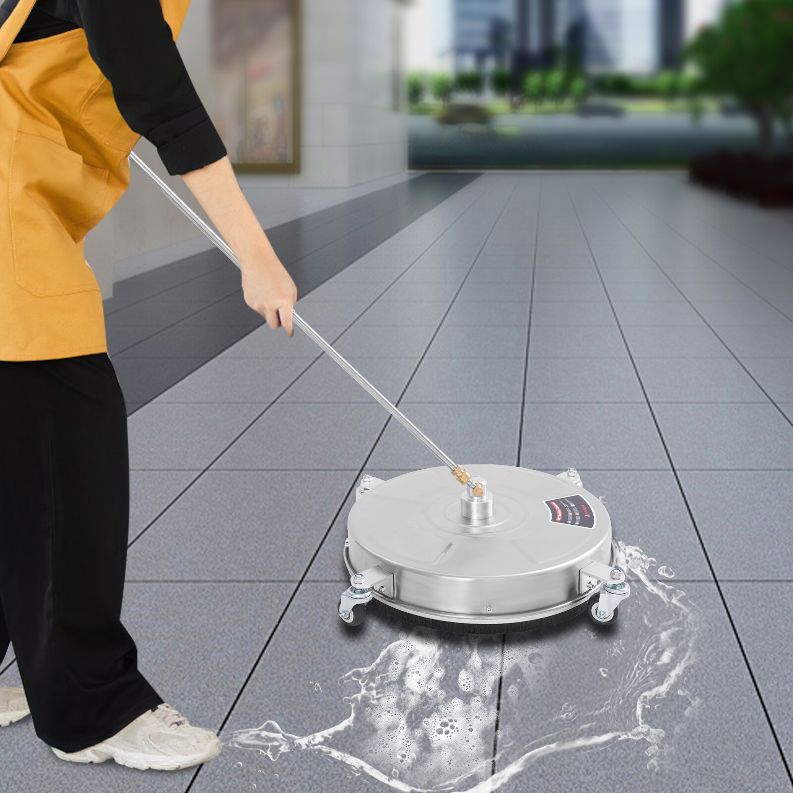 Modern 18-inch Surface Cleaner Stainless Steel Surface Cleaner with 4 Wheels NEW