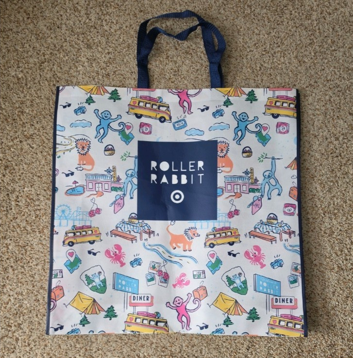 Roller Rabbit x Target Foldable Reusable Shopping Bag Multicolor All-Over