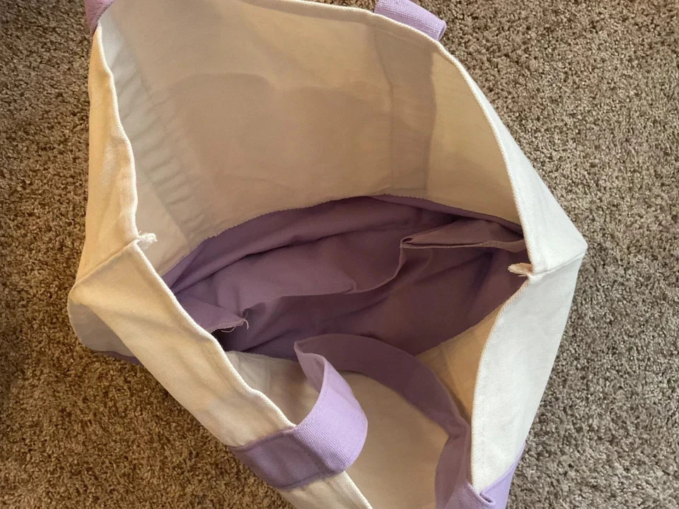 Trader Joe’s Canvas Large Purple Shopping Bag Limited Tote Lavender New W/Tags