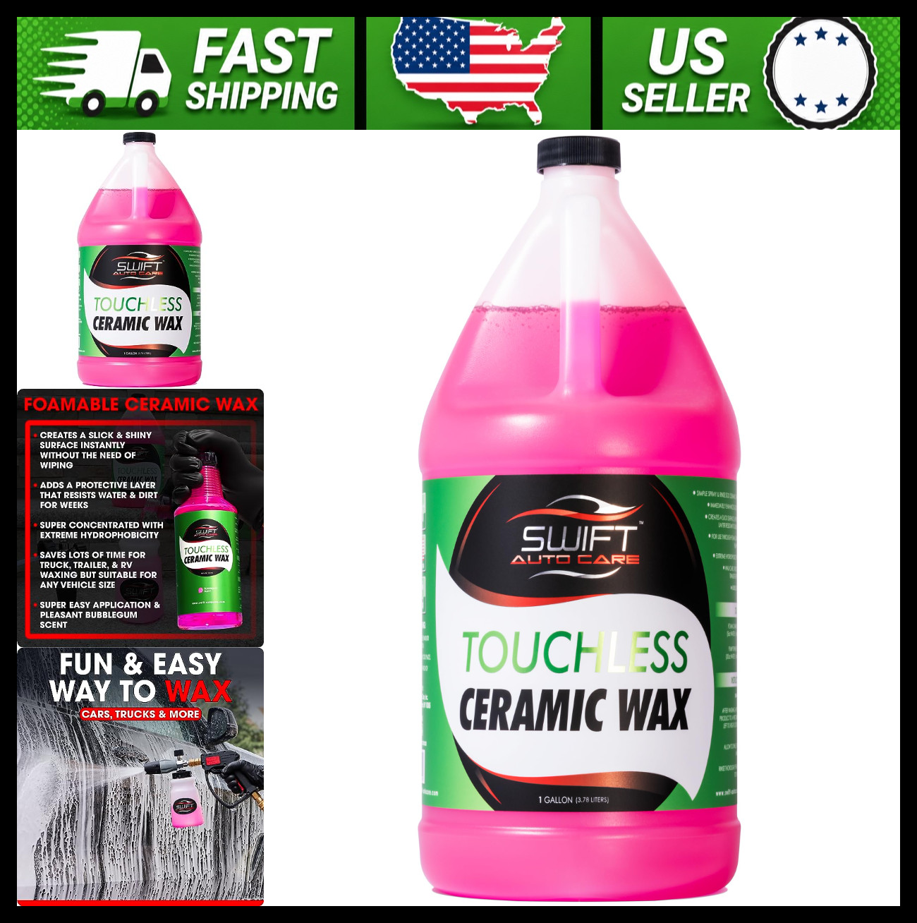 Swift Touchless Ceramic Foam Wax 1 Gallon Spray On Rinse Off Protective Layer