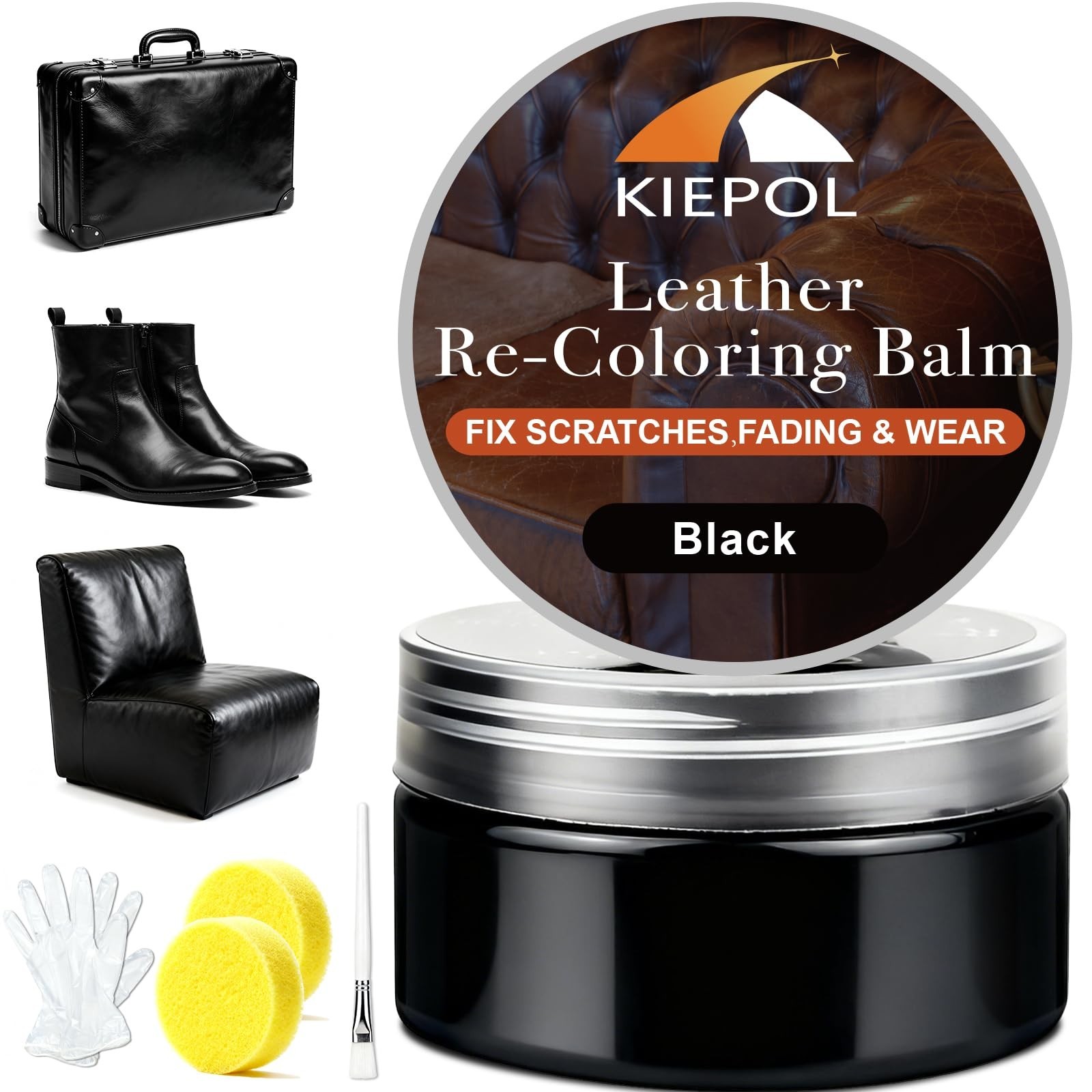 Black Leather Repair Kit, Black Leather Recoloring Balm, Leather Dye – Restor…