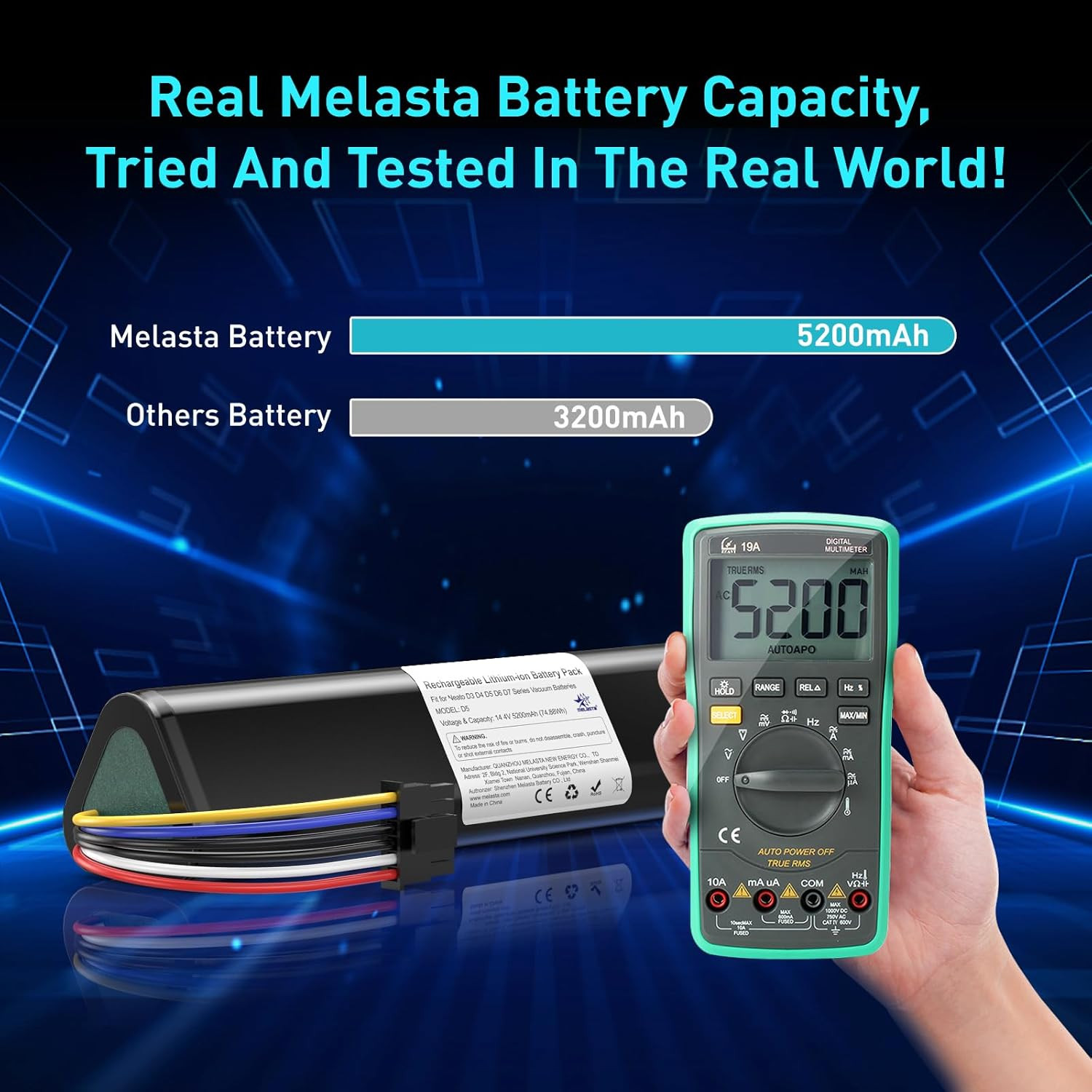 14.4V 5200Mah Replacement Battery for Neato Botvac D3 D4 D5 D6 D7 Robotic